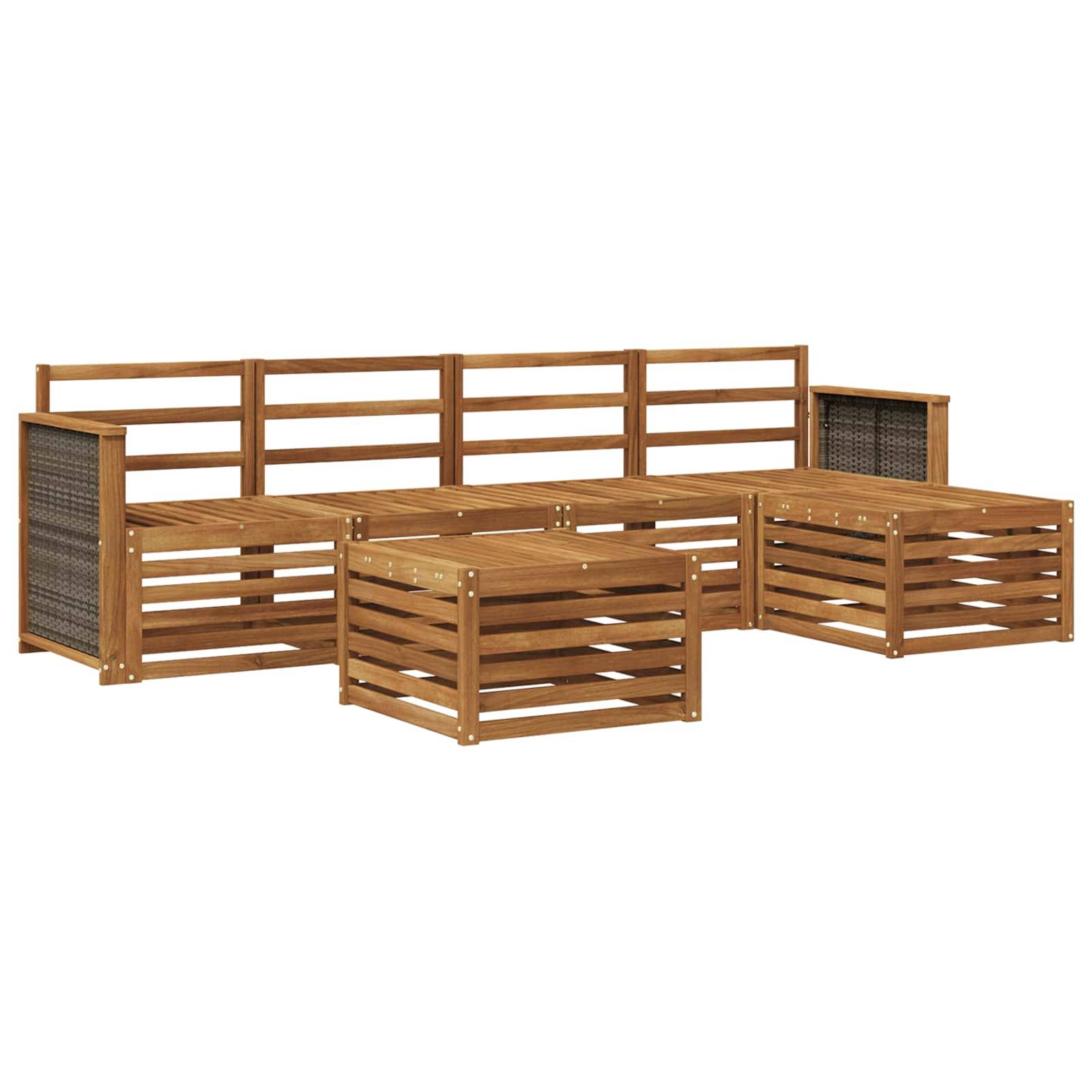 vidaXL Outdoor-Sofagarnitur 6 pcs Natur