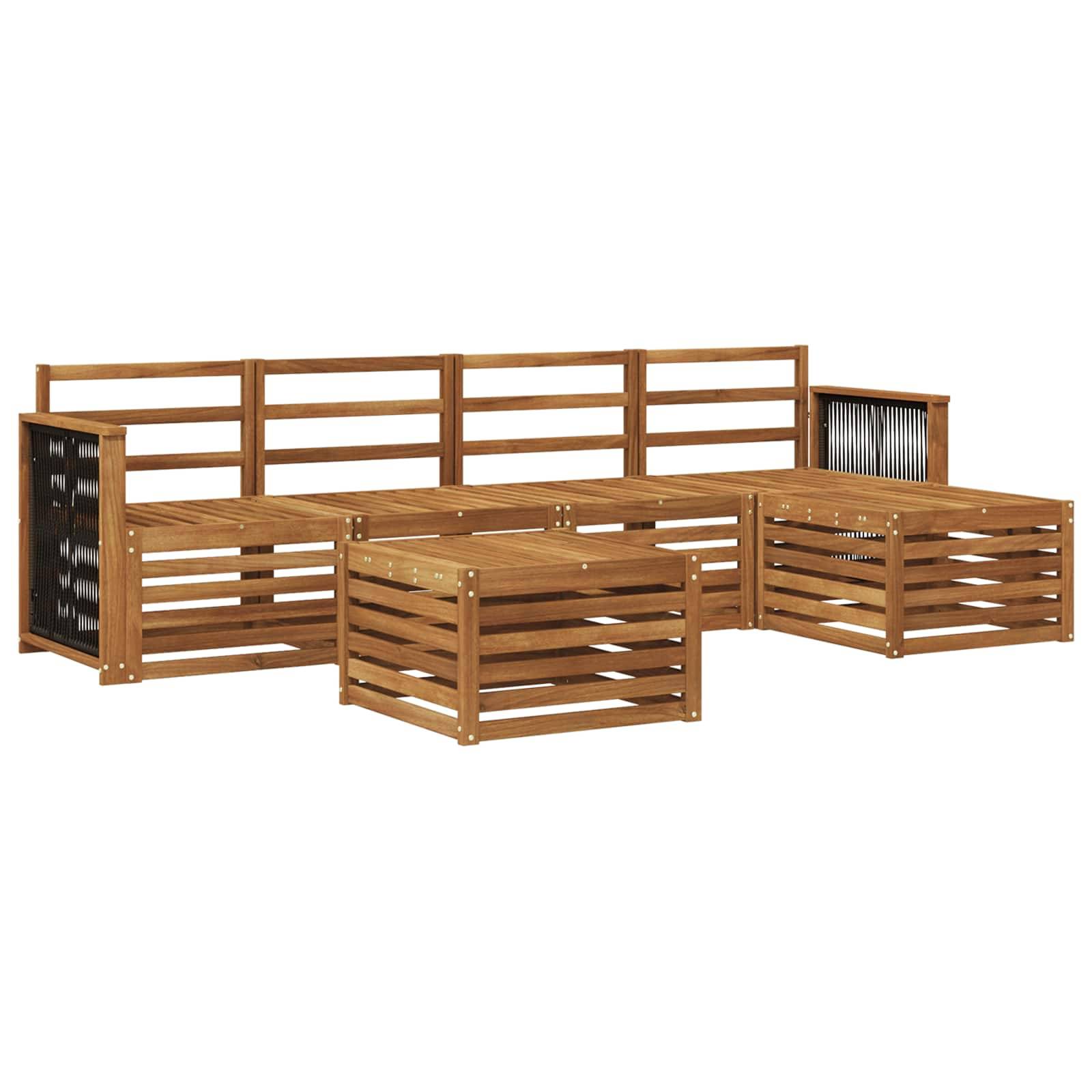 vidaXL Outdoor-Sofagarnitur 6 pcs Natur