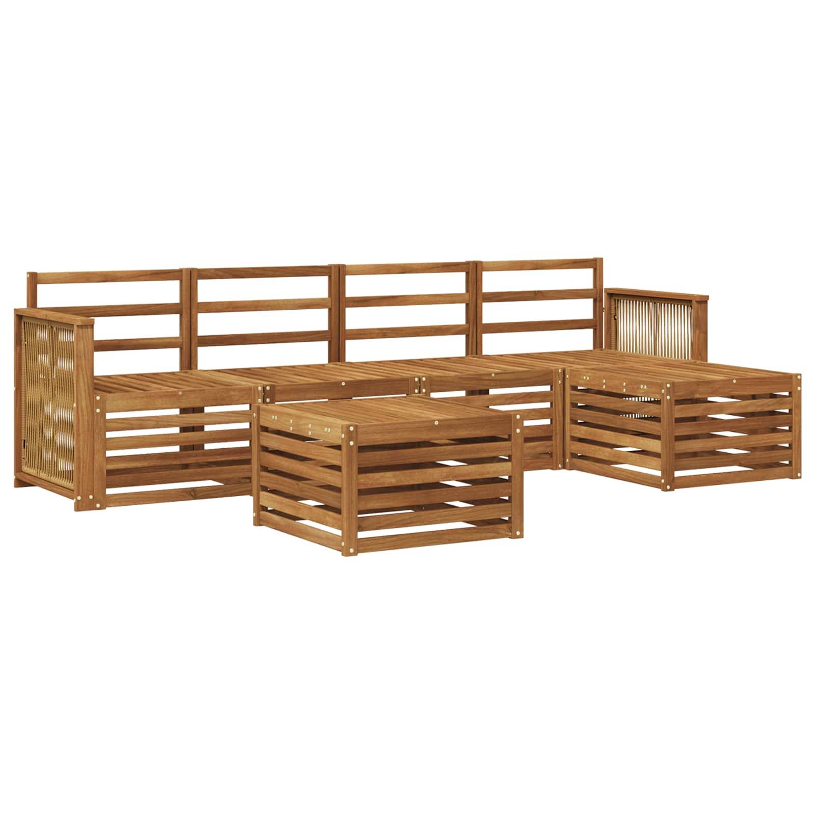 vidaXL Outdoor-Sofagarnitur 6 pcs Natur