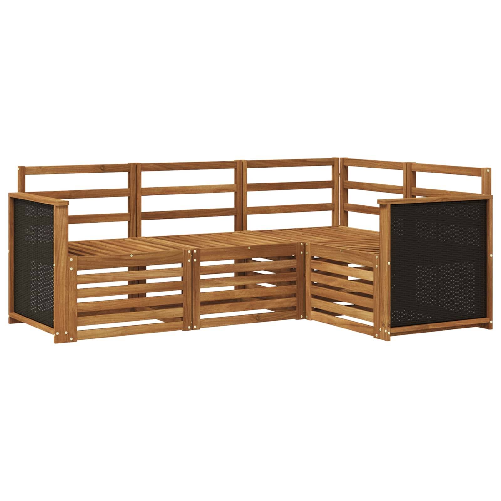 vidaXL Sofagarnituren 4 pcs Massivholz Akazie