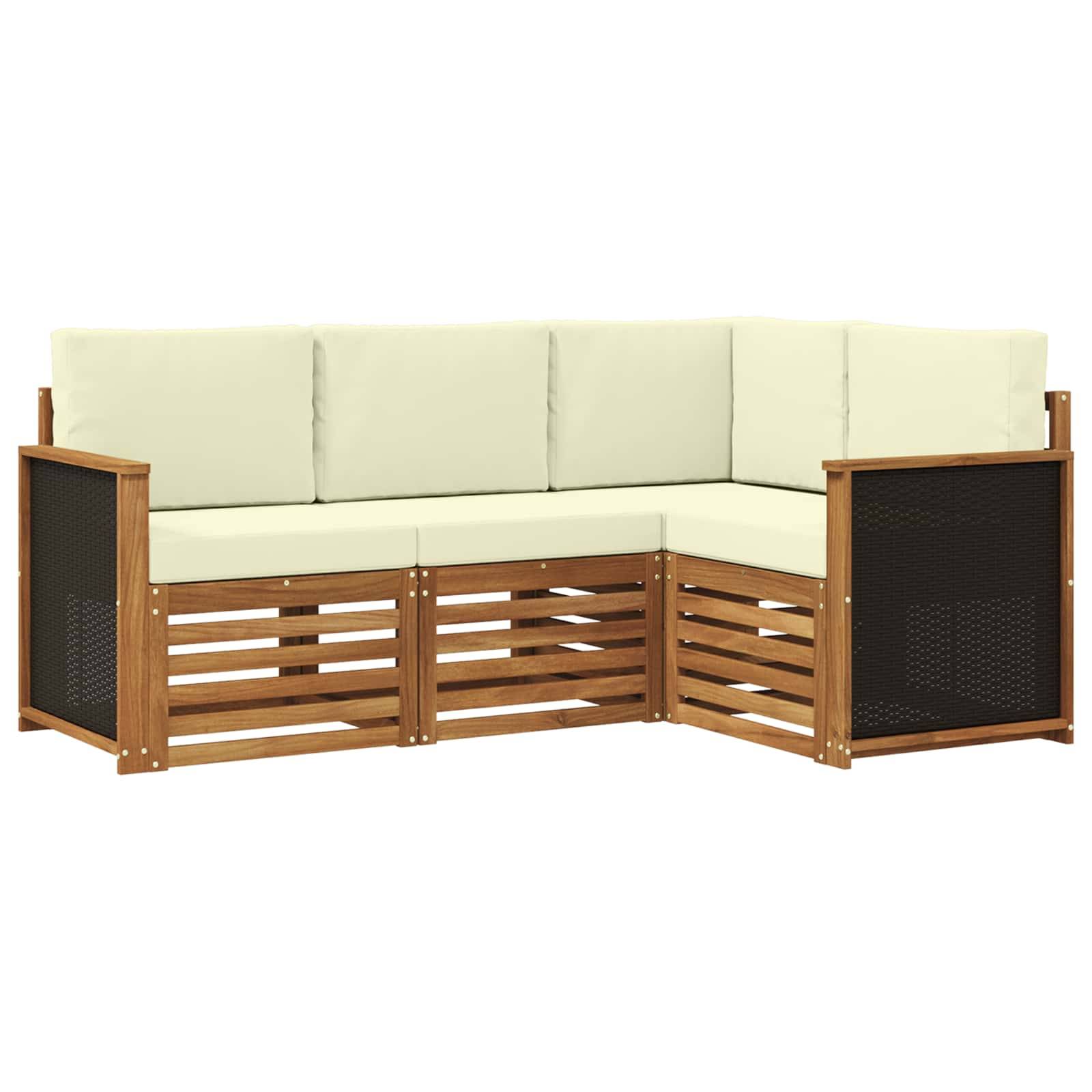 vidaXL Sofagarnituren mit Kissen 4 pcs Massivholz Akazie