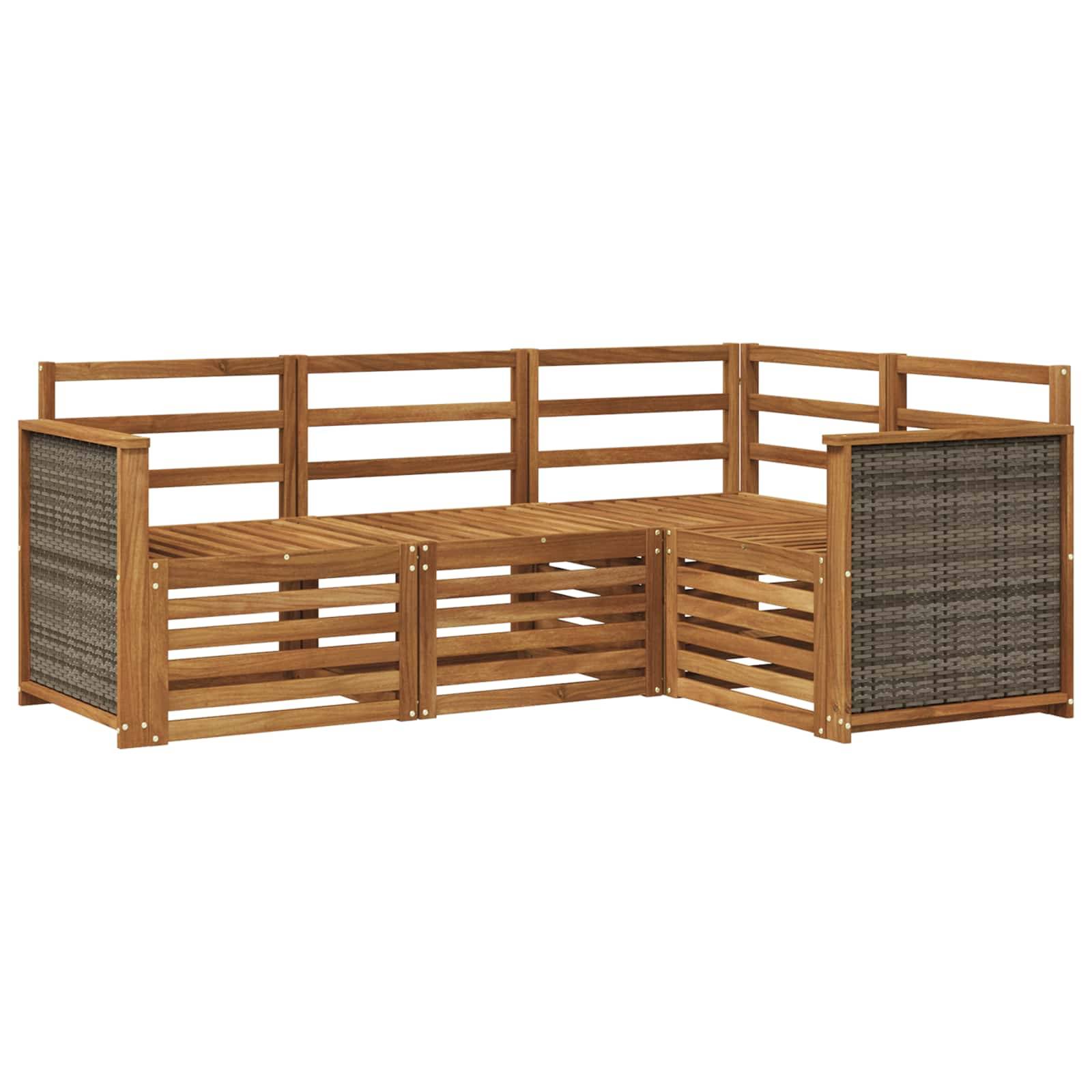 vidaXL Sofagarnituren 4 pcs Massivholz Akazie