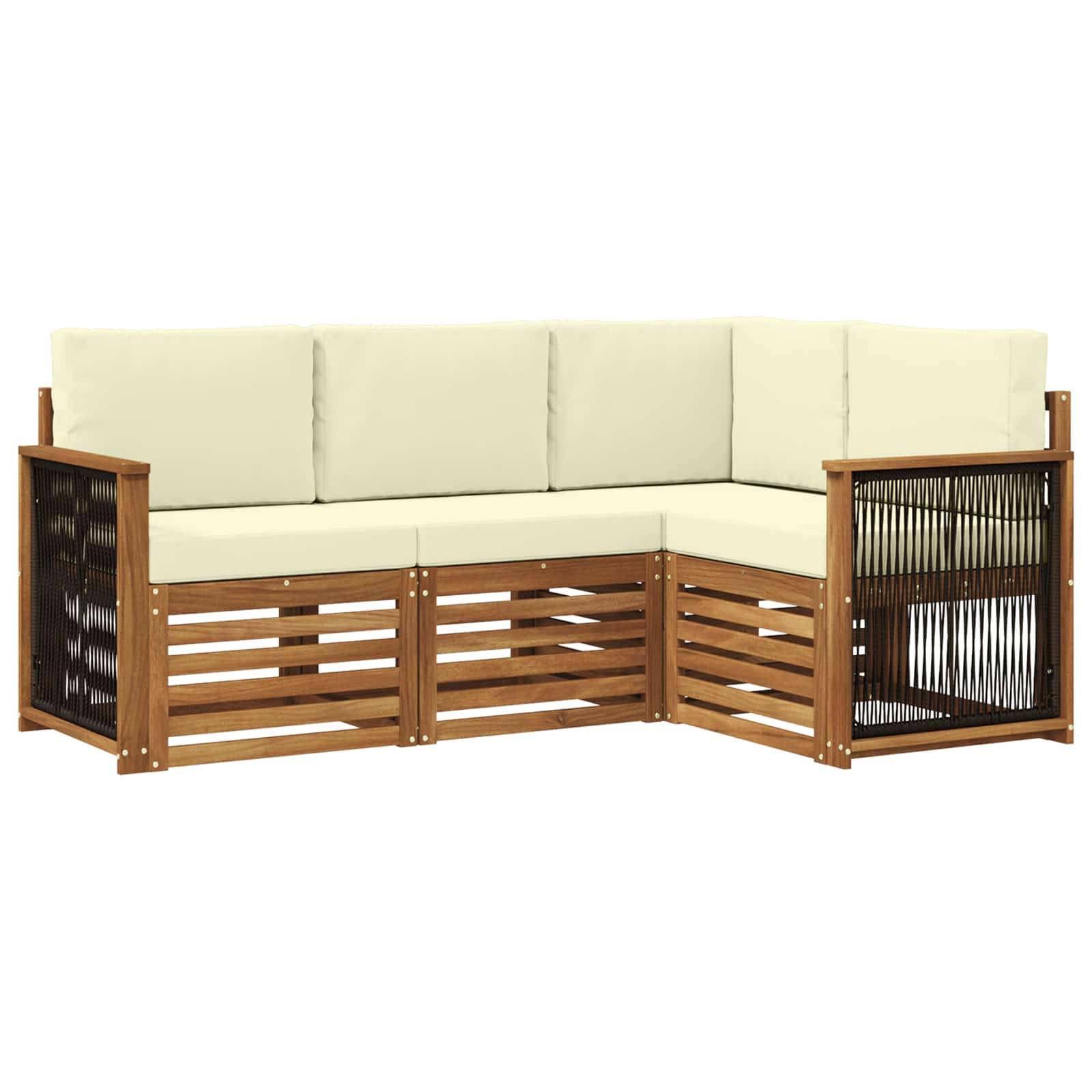 vidaXL Sofagarnituren mit Kissen 4 pcs Massivholz Akazie