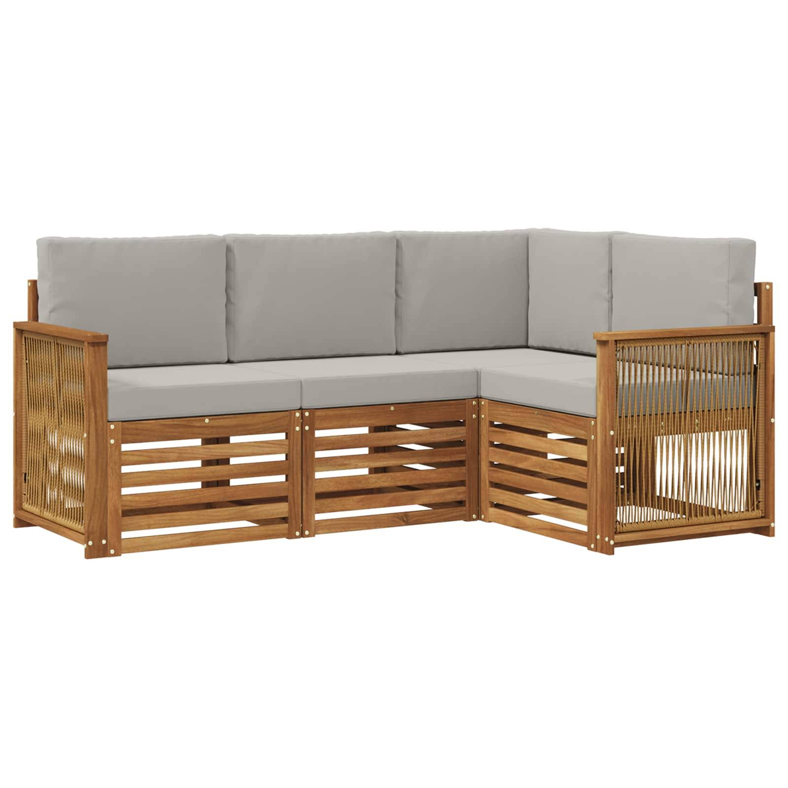 vidaXL Sofagarnituren mit Kissen 4 pcs Massivholz Akazie