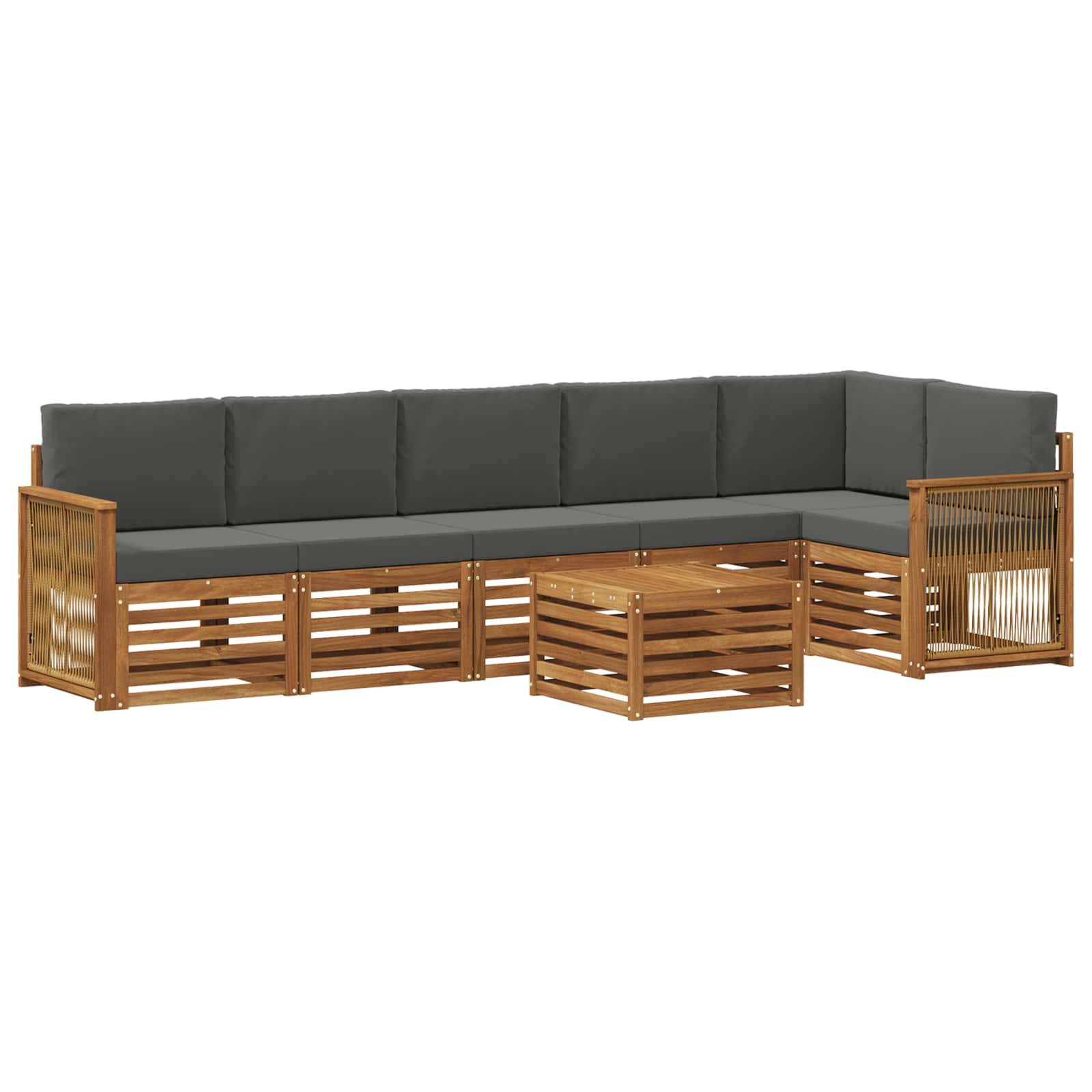 vidaXL Ecksofa Set mit Kissen 6 pcs Natur und Anthrazit
