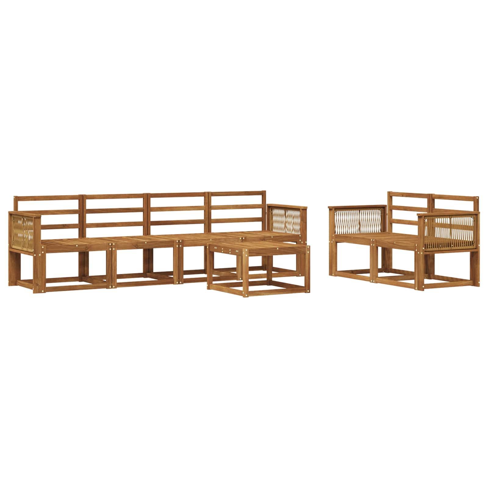 vidaXL Outdoor-Sofagarnitur 7 pcs Natur Massivholz Akazie