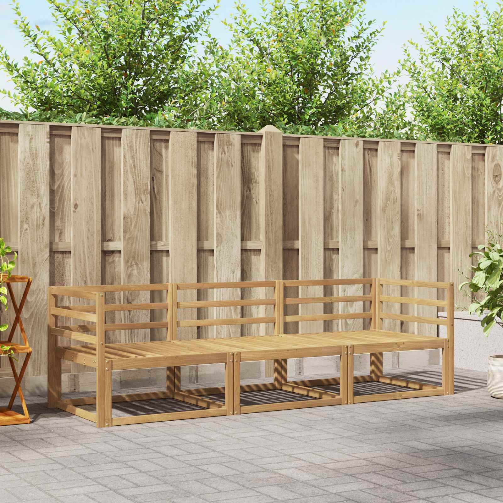 vidaXL Outdoor-Sofagarnitur 3 pcs Weiß 245,5 x 83 x 73 cm