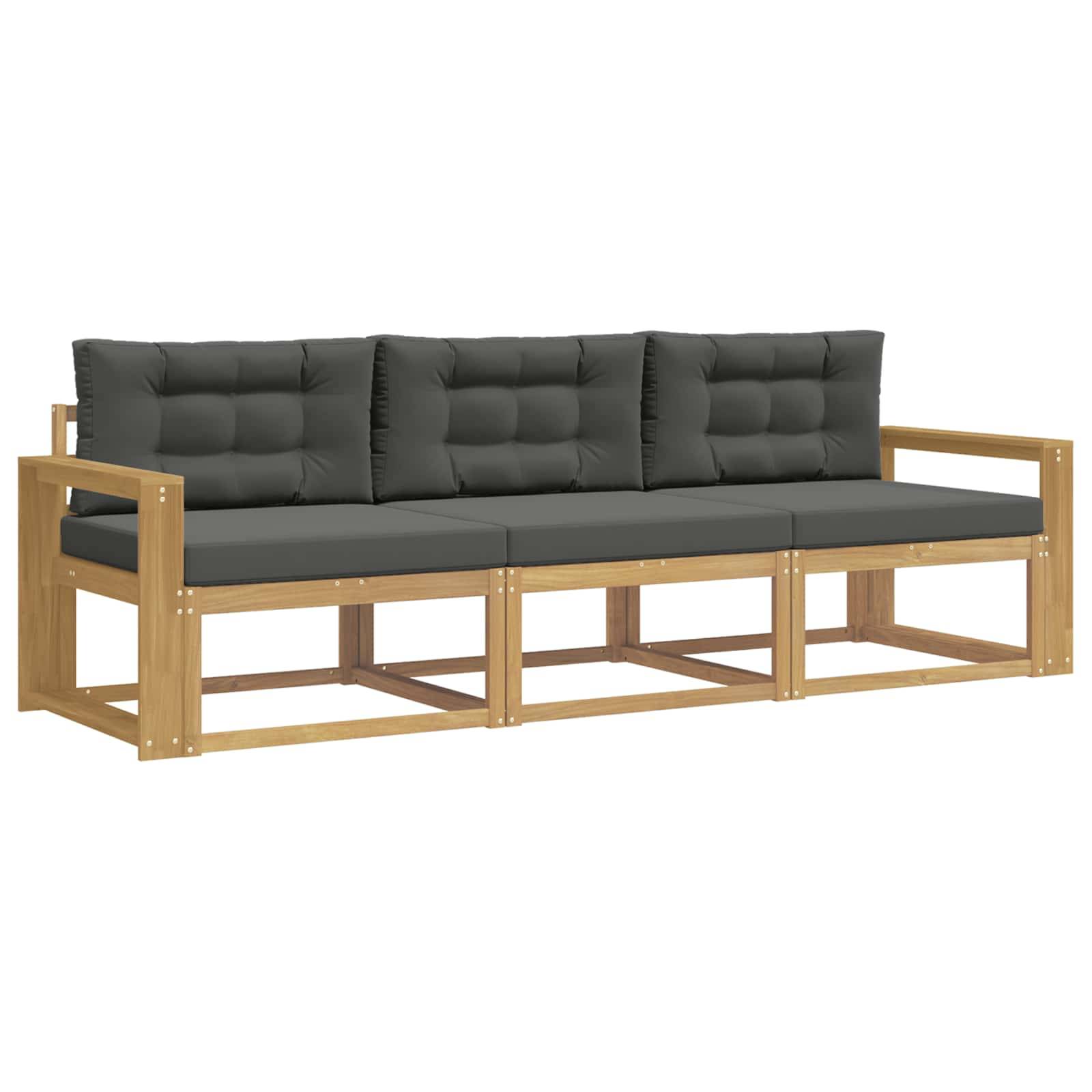 vidaXL Outdoor-Sofagarnitur 3 pcs Weiß und Anthrazit Polyester