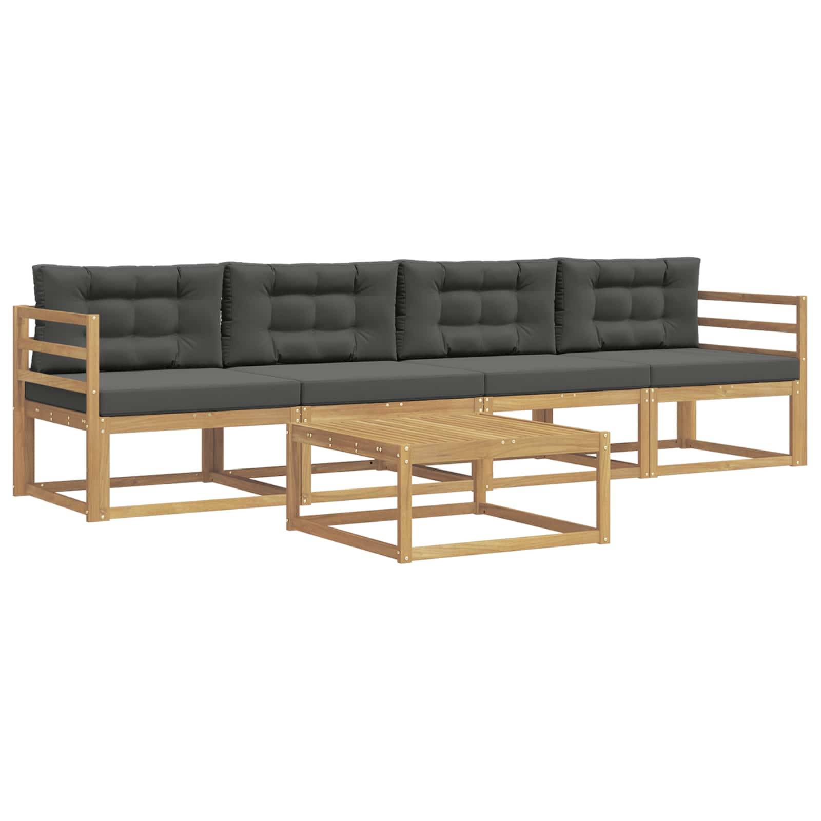 vidaXL Outdoor-Sofagarnitur mit Kissen 4 pcs Weiß und Anthrazit
