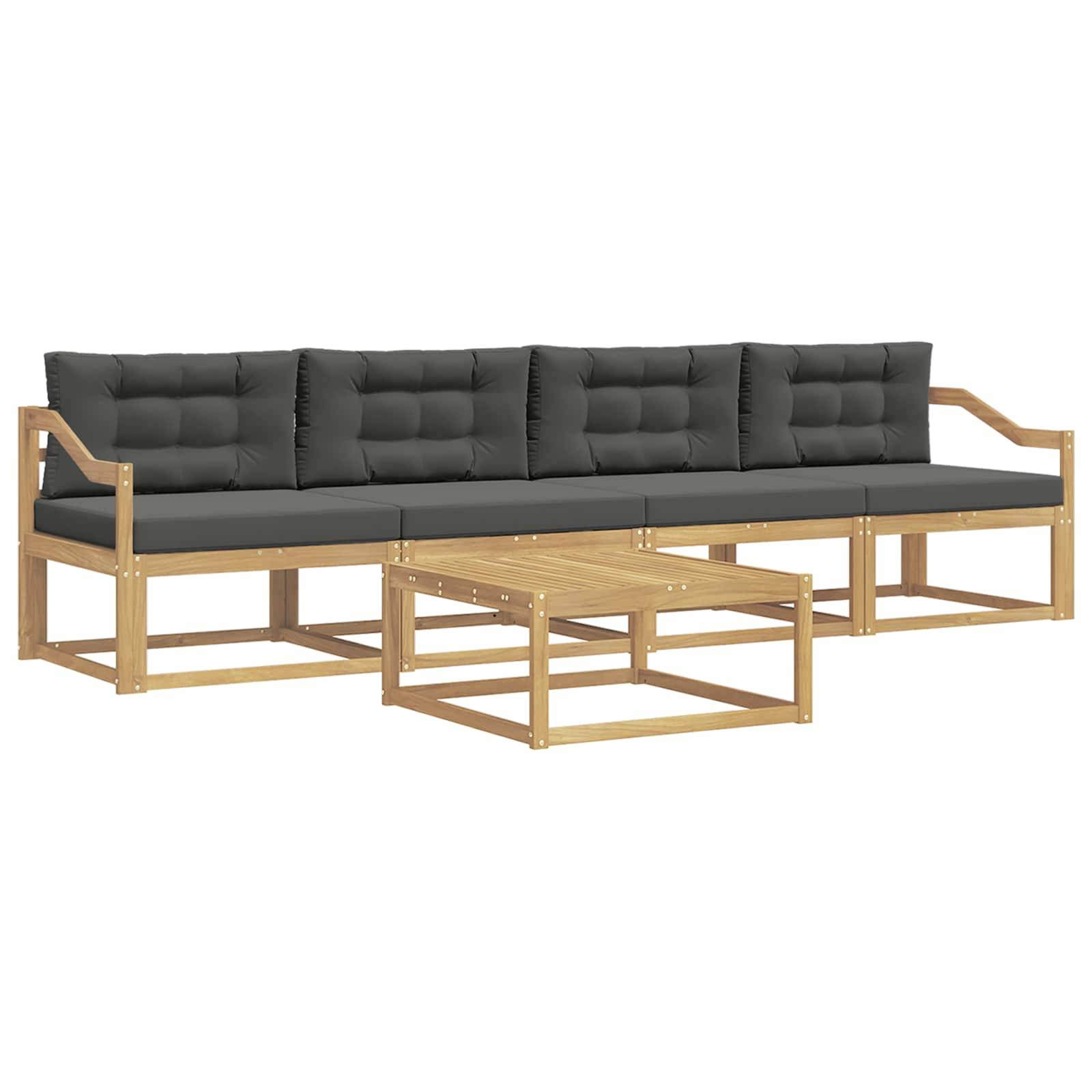 vidaXL Outdoor-Sofagarnitur mit Kissen 4 pcs Weiß und Anthrazit