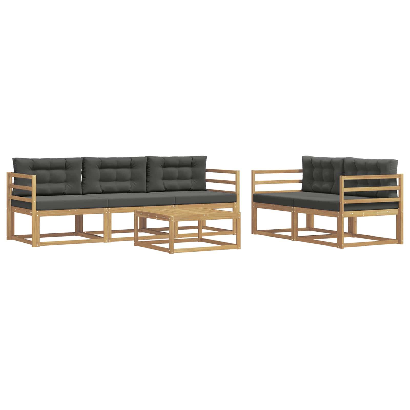 vidaXL Outdoor-Sofagarnitur mit Kissen 6 pcs Weiß und Anthrazit