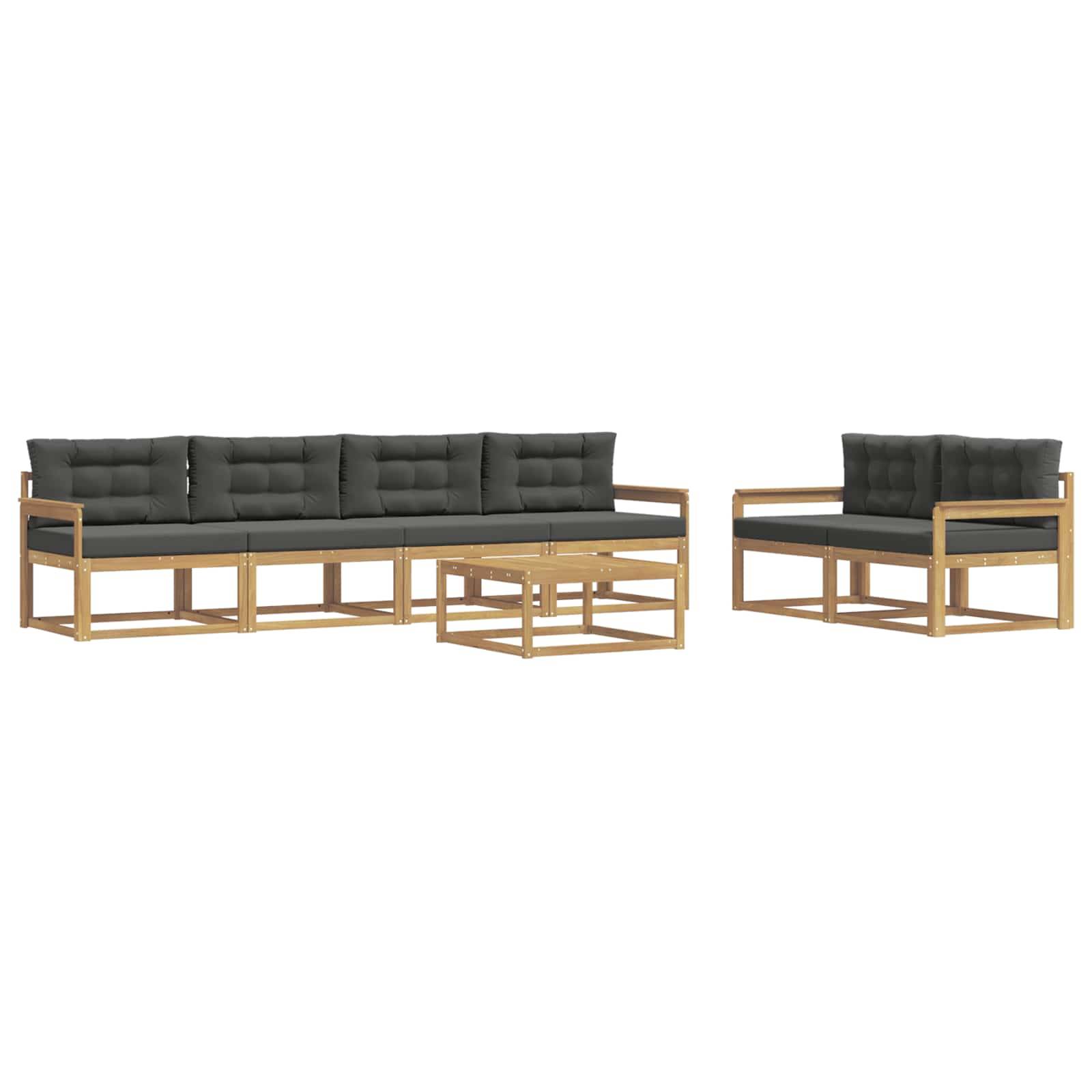 vidaXL Outdoor-Sofagarnitur mit Kissen 6 pcs Weiß und Anthrazit