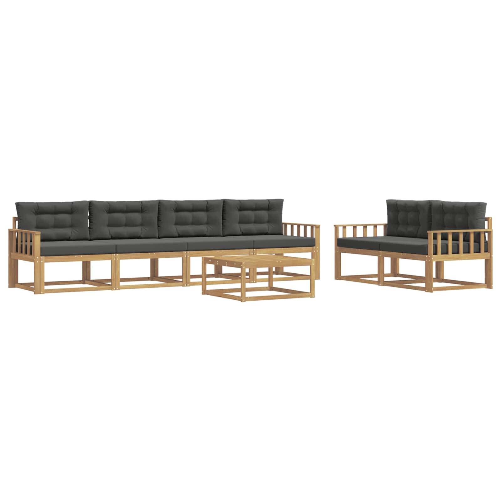 vidaXL Outdoor-Sofagarnitur mit Kissen 6 pcs Weiß und Anthrazit