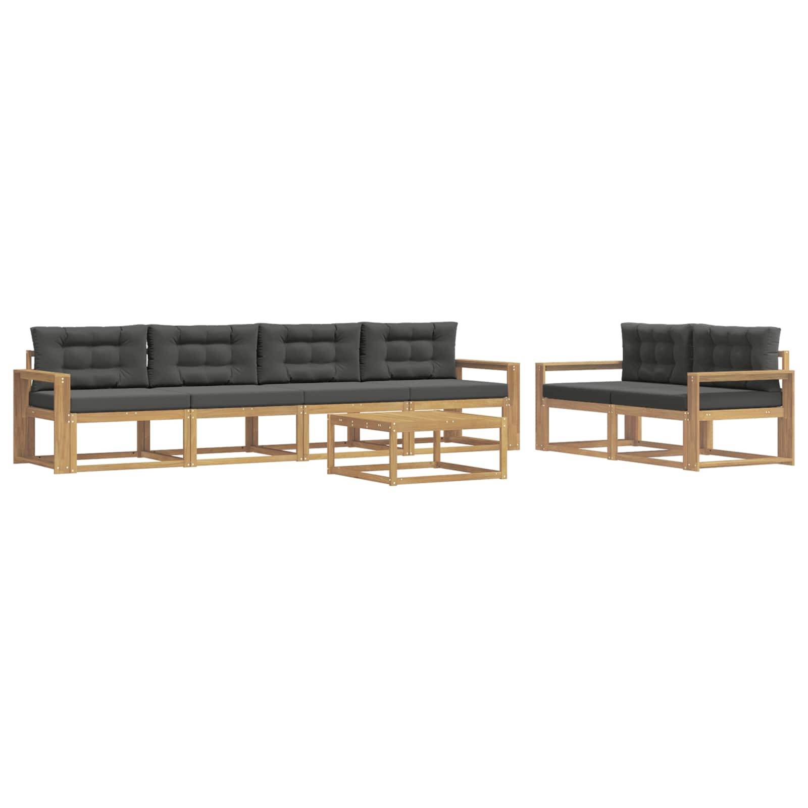 vidaXL Outdoor-Sofagarnitur mit Kissen 6 pcs Weiß und Anthrazit