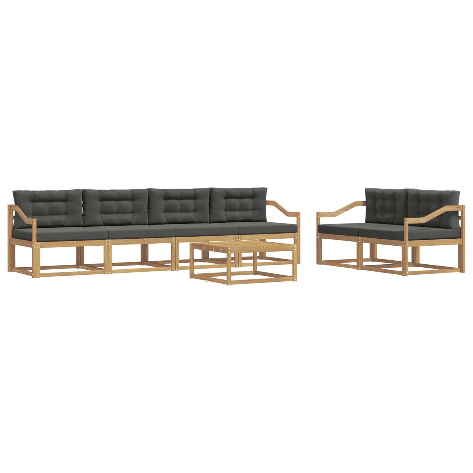 vidaXL Outdoor-Sofagarnitur mit Kissen 6 pcs Weiß und Anthrazit