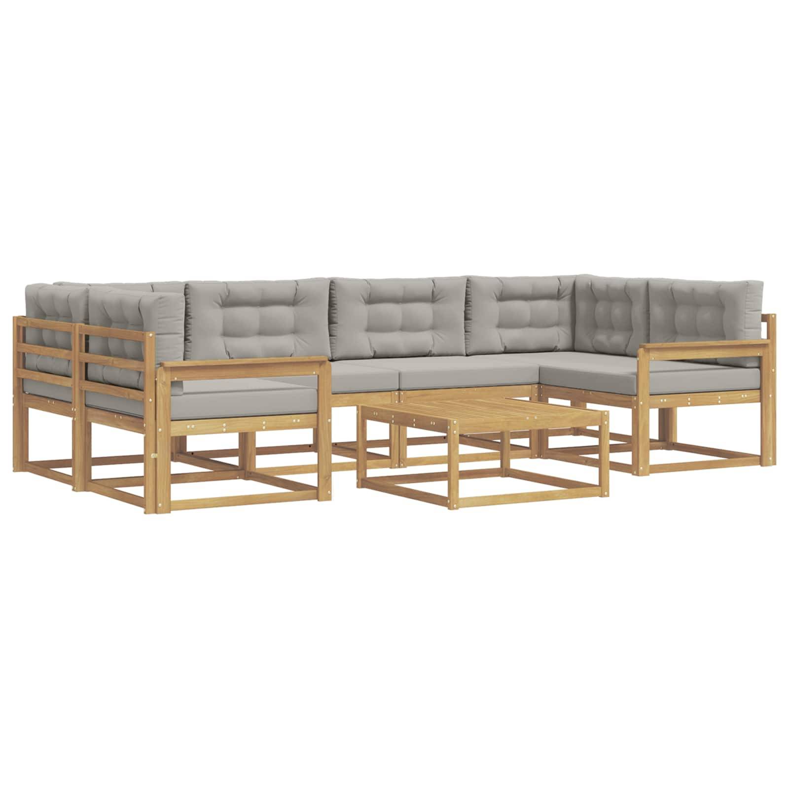 vidaXL Outdoor-Sofagarnitur mit Kissen 5 pcs Weiß und Hellgrau