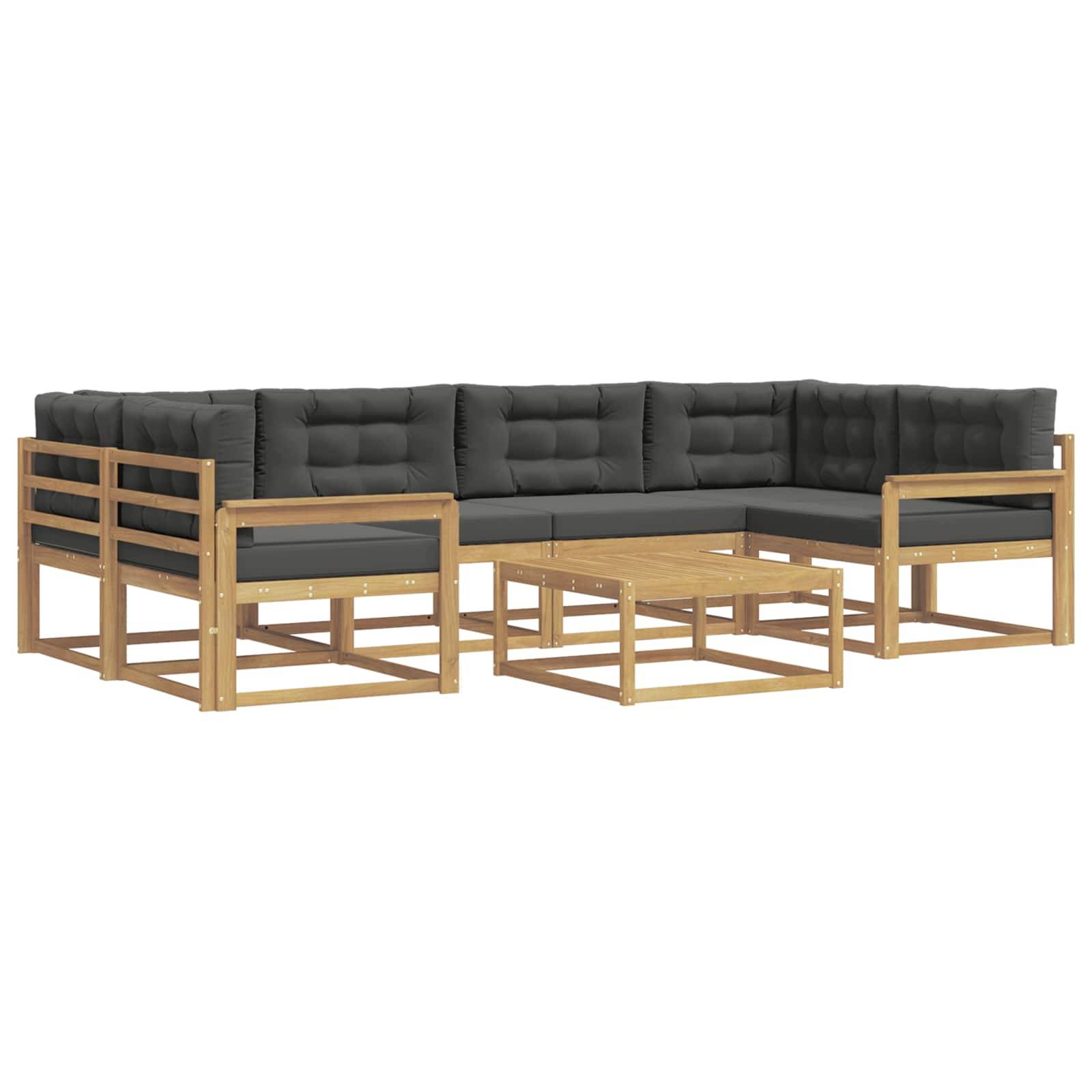 vidaXL Outdoor-Sofagarnitur mit Kissen 5 pcs Weiß und Anthrazit