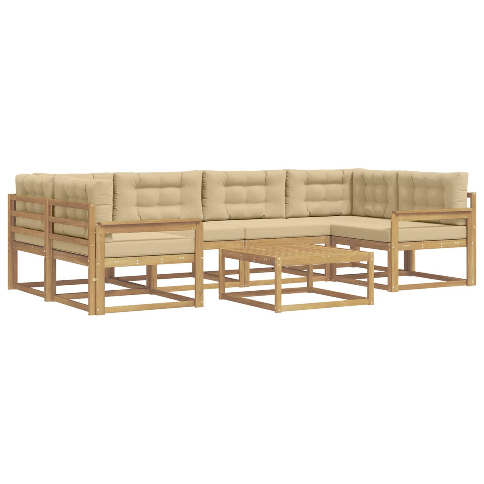 vidaXL Outdoor-Sofagarnitur mit Kissen 5 pcs Weiß und Beige