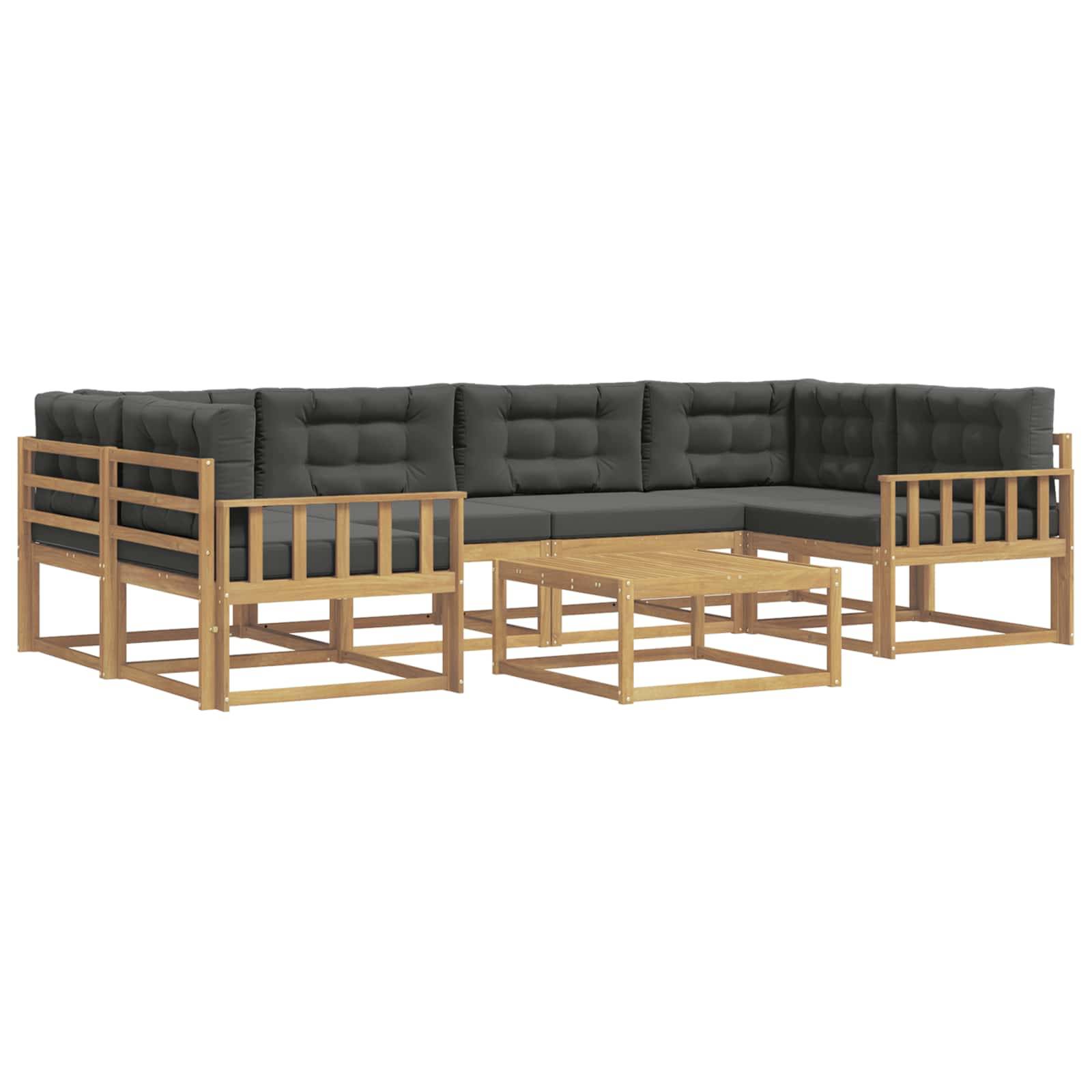 vidaXL Outdoor-Sofagarnitur mit Kissen 5 pcs Weiß und Anthrazit