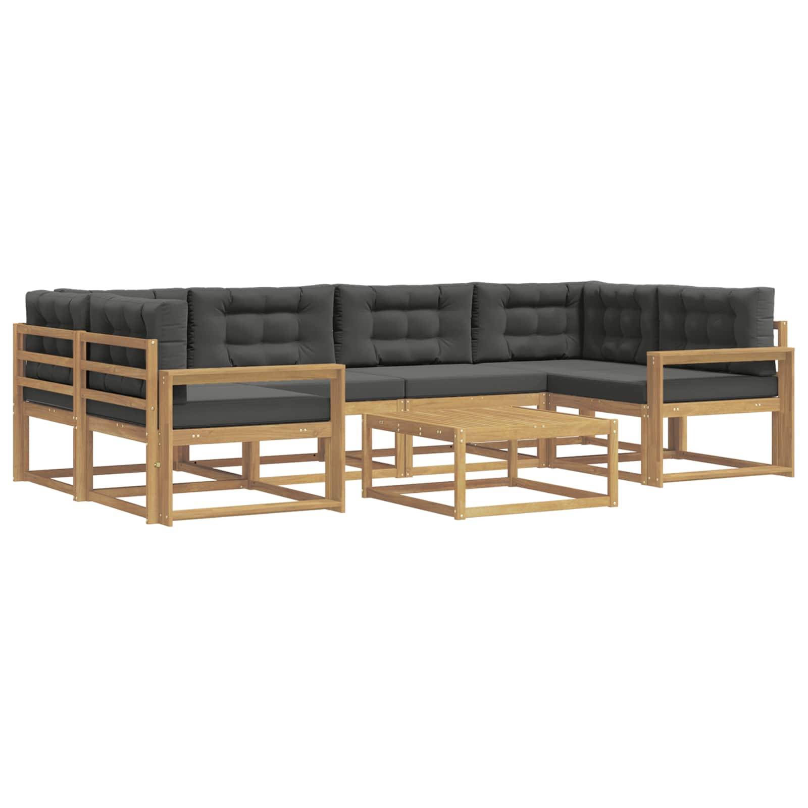 vidaXL Outdoor-Sofagarnitur mit Kissen 5 pcs Weiß und Anthrazit