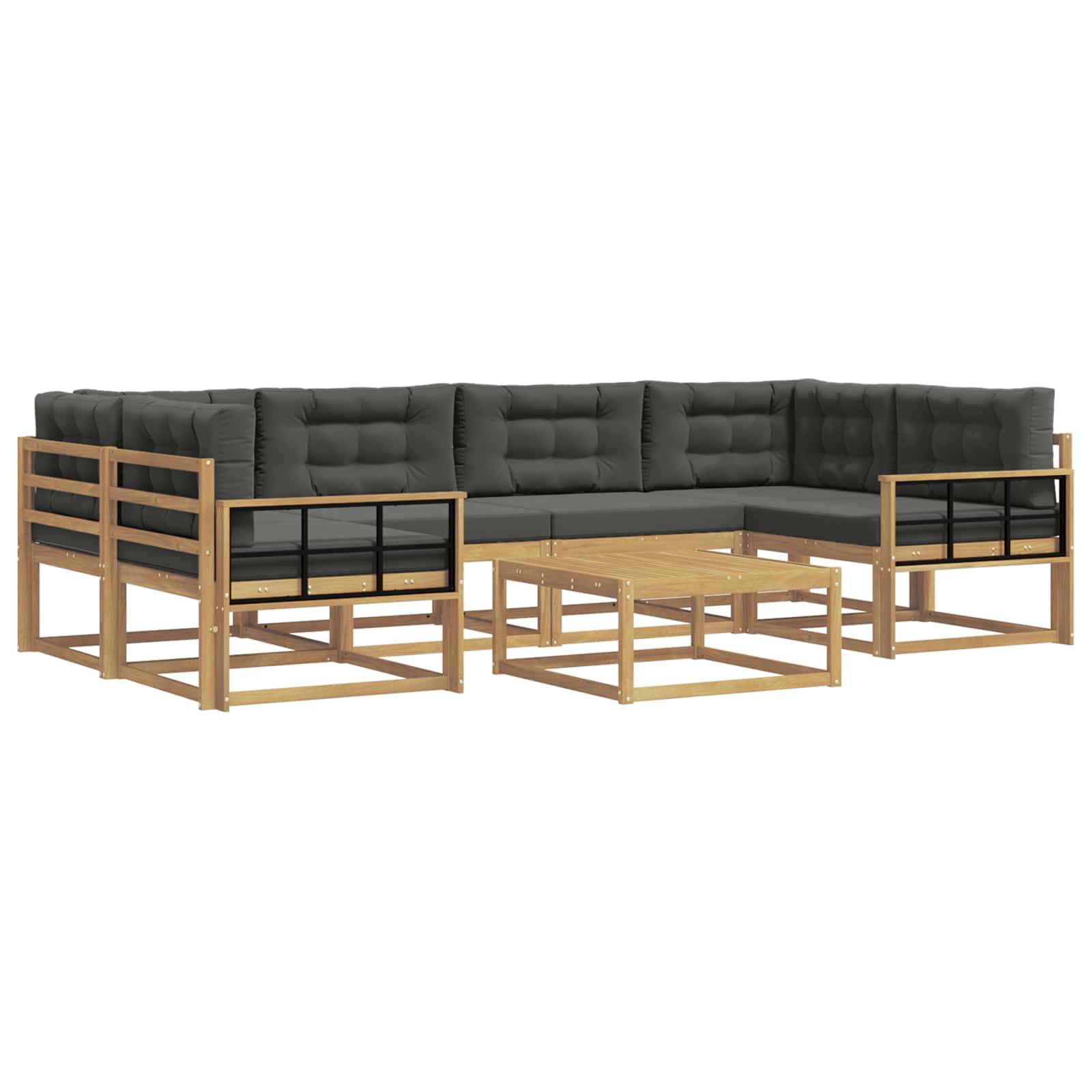 vidaXL Outdoor-Sofagarnitur mit Kissen 5 pcs Weiß und Anthrazit