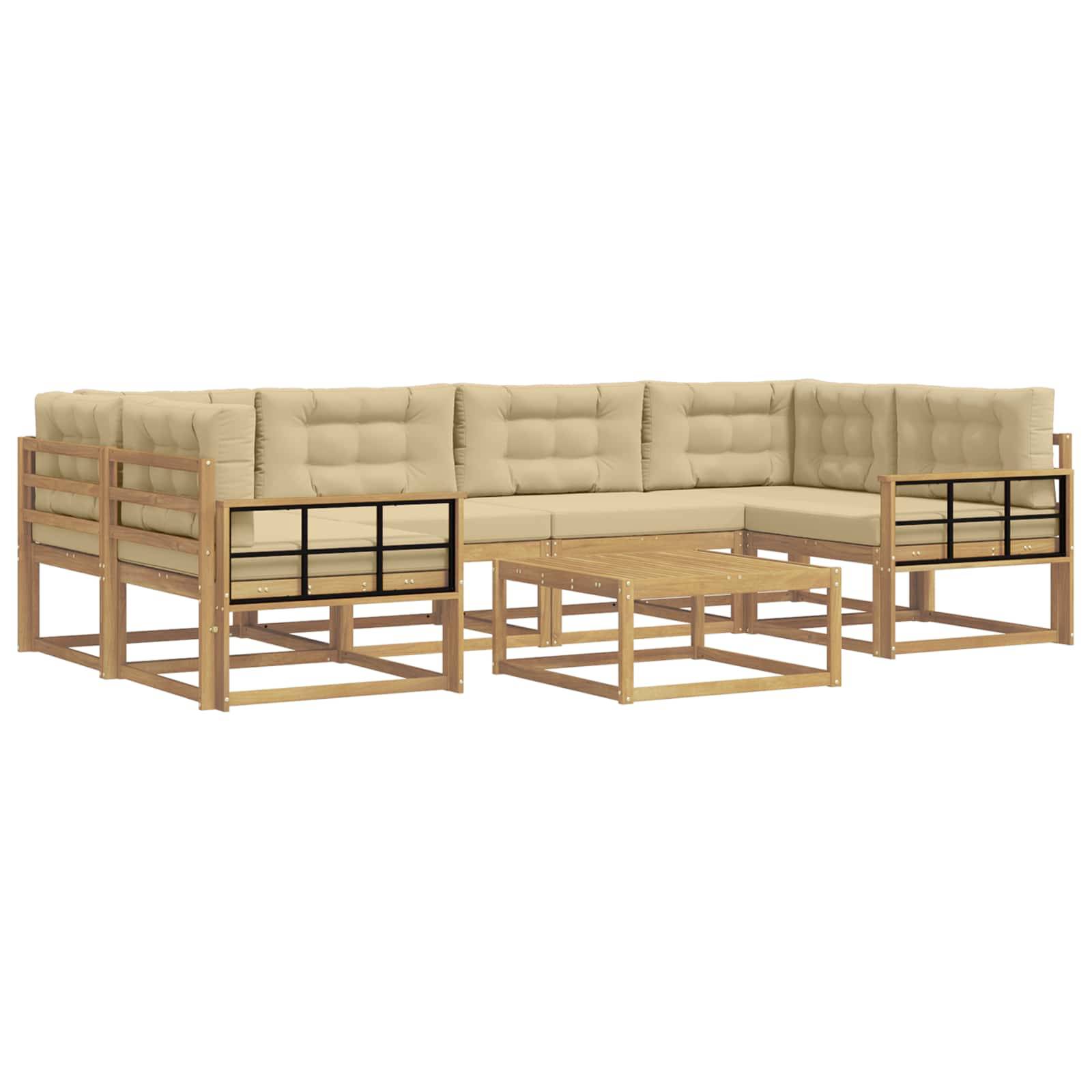 vidaXL Outdoor-Sofagarnitur mit Kissen 5 pcs Weiß und Beige