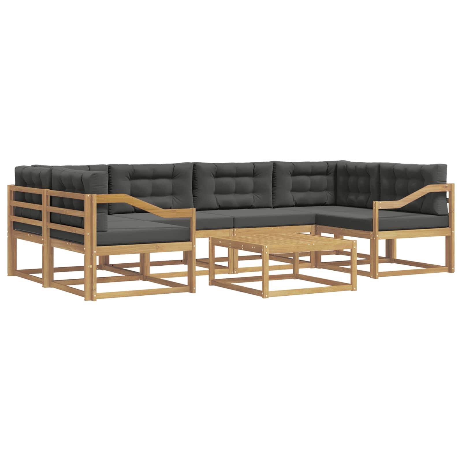 vidaXL Outdoor-Sofagarnitur mit Kissen 5 pcs Weiß und Anthrazit
