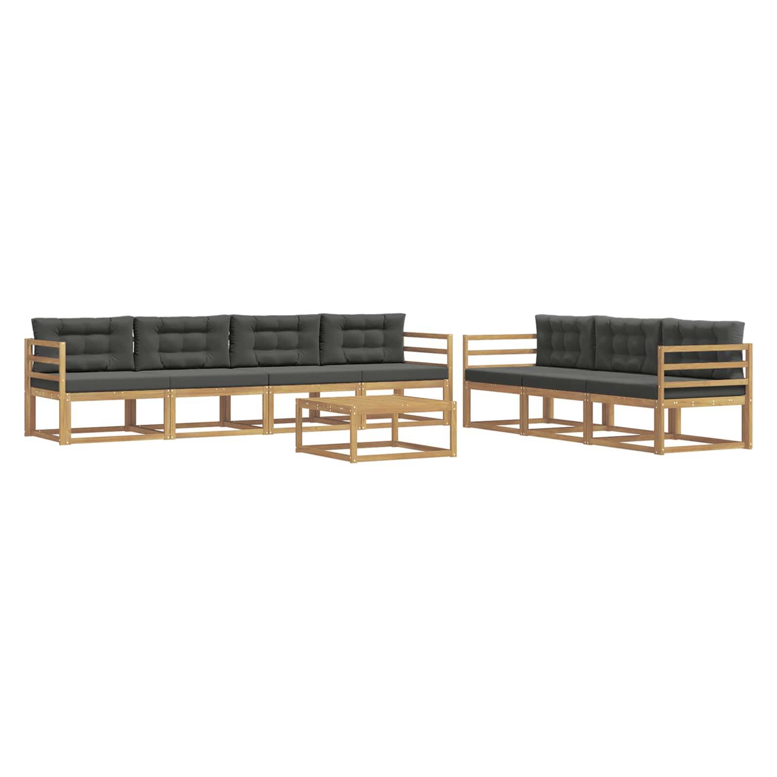 vidaXL Outdoor-Sofagarnitur mit Kissen 7 pcs Weiß und Anthrazit