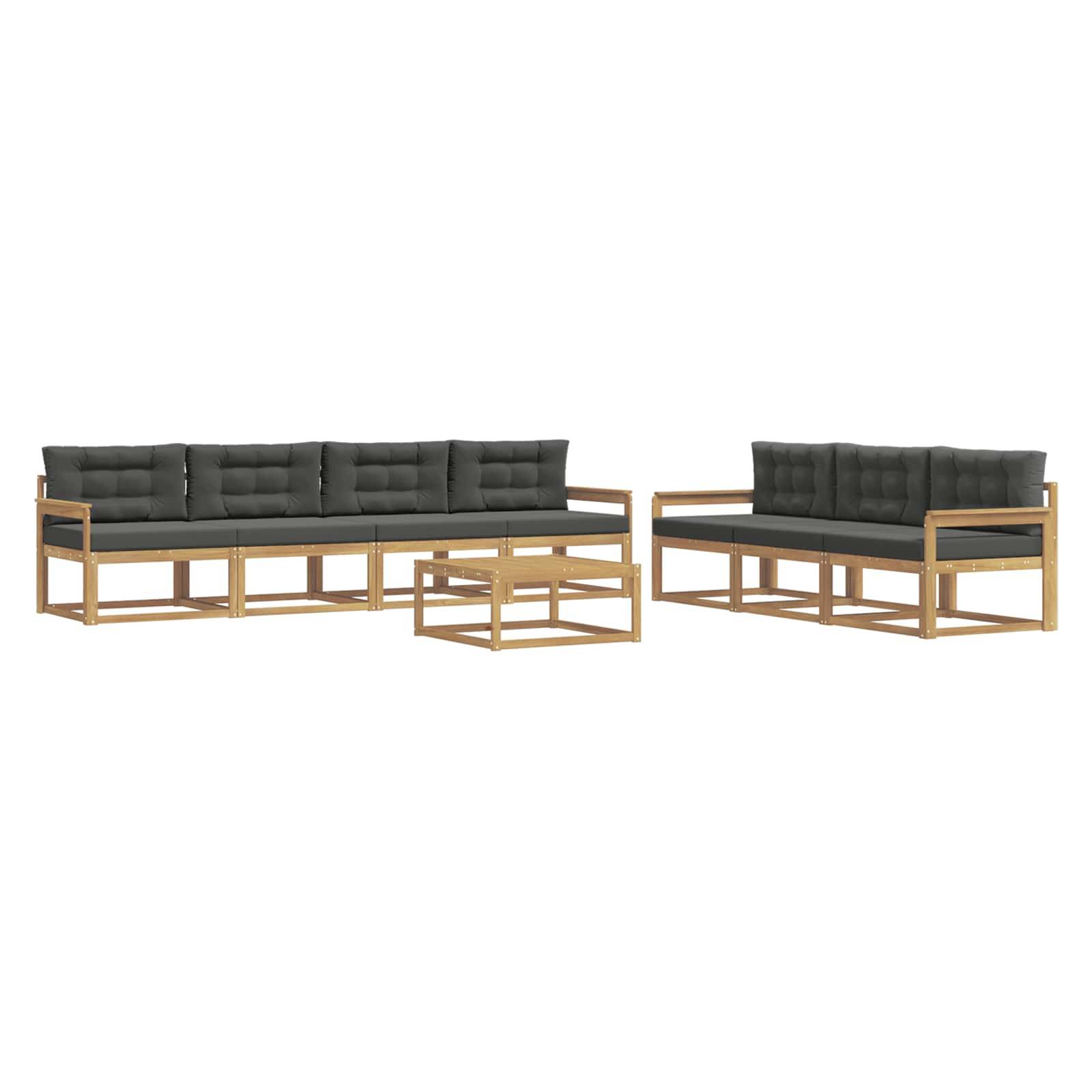 vidaXL Outdoor-Sofagarnitur mit Kissen 7 pcs Weiß und Anthrazit