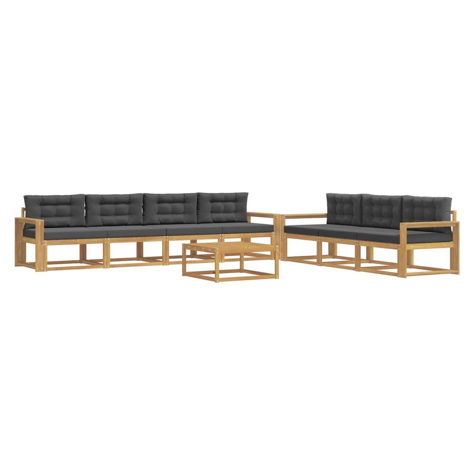 vidaXL Outdoor-Sofagarnitur mit Kissen 7 pcs Weiß und Anthrazit