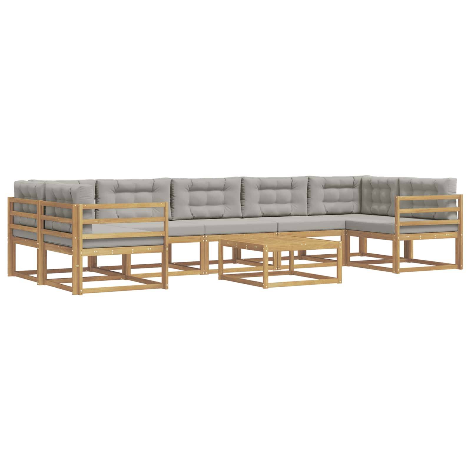 vidaXL Outdoor-Sofagarnitur mit Kissen 6 pcs Weiß und Hellgrau