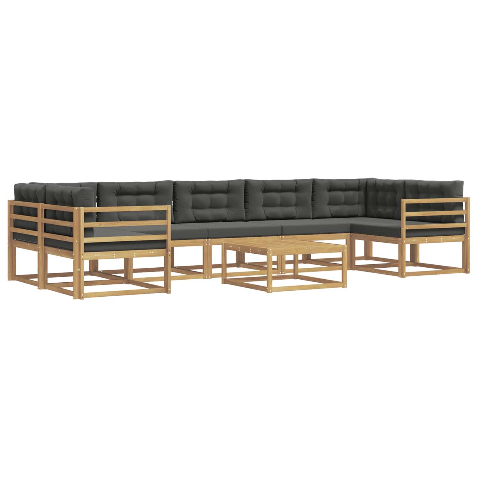 vidaXL Outdoor-Sofagarnitur mit Kissen 6 pcs Weiß und Anthrazit