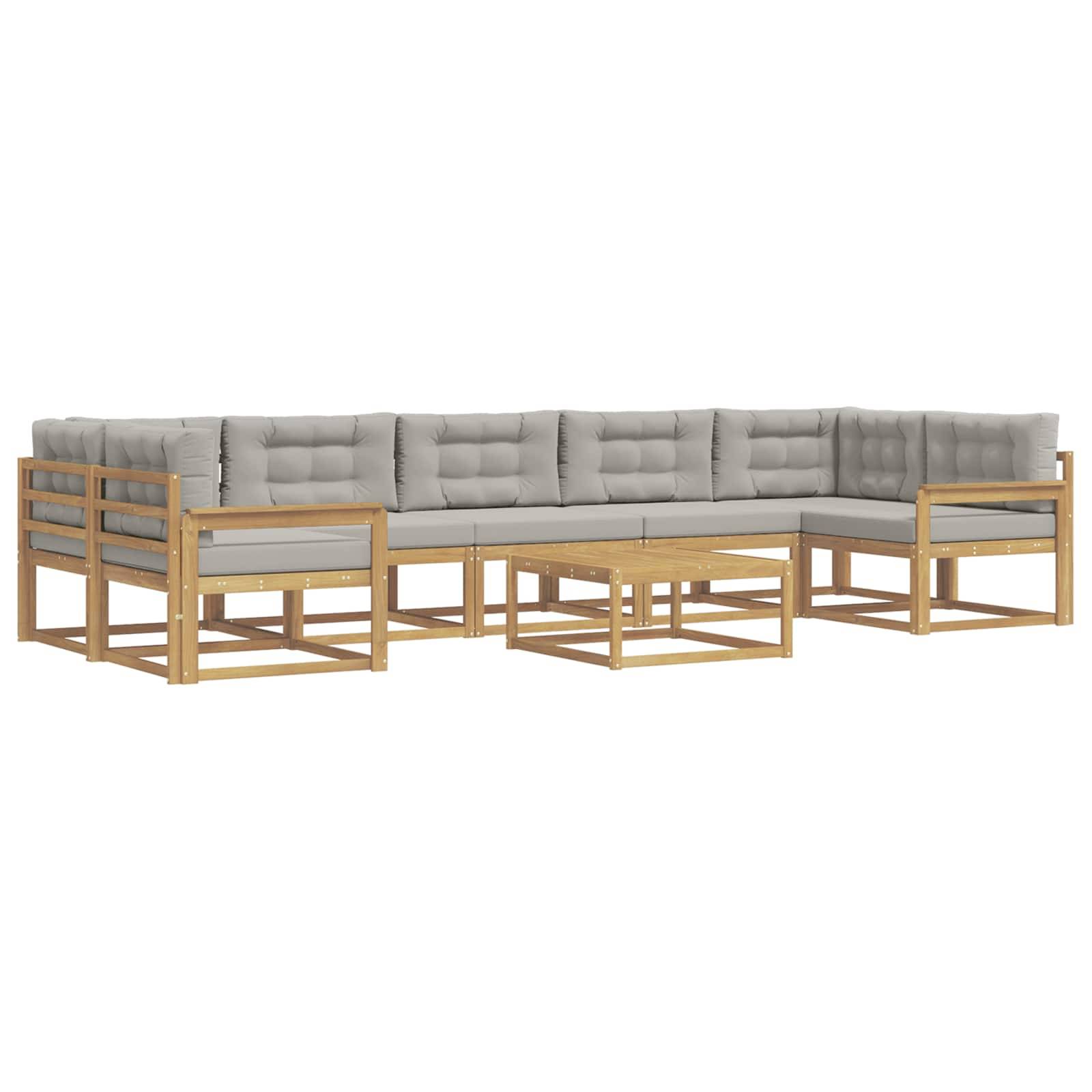 vidaXL Outdoor-Sofagarnitur mit Kissen 6 pcs Weiß und Hellgrau