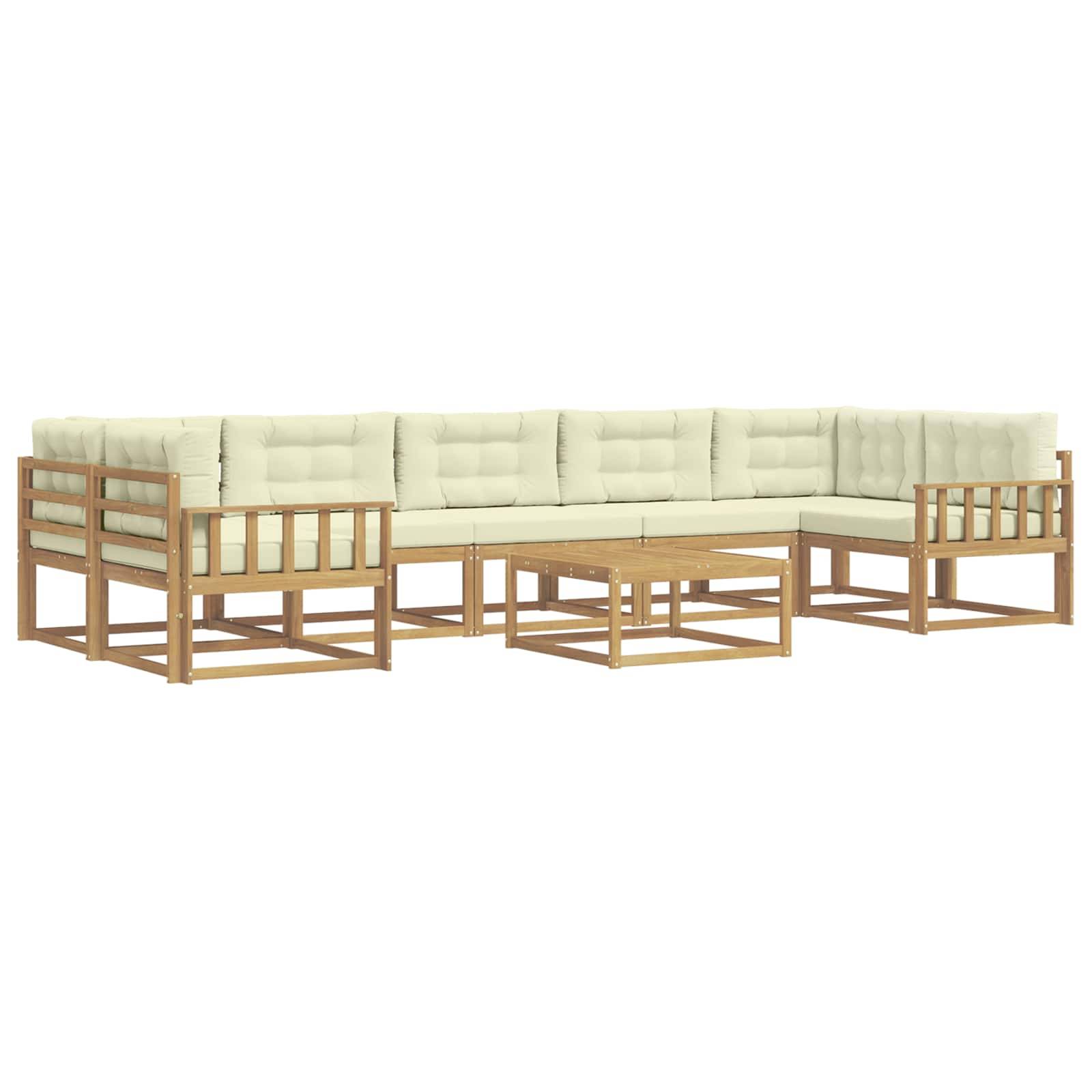 vidaXL Outdoor-Sofagarnitur mit Kissen 6 pcs Weiß und Creme