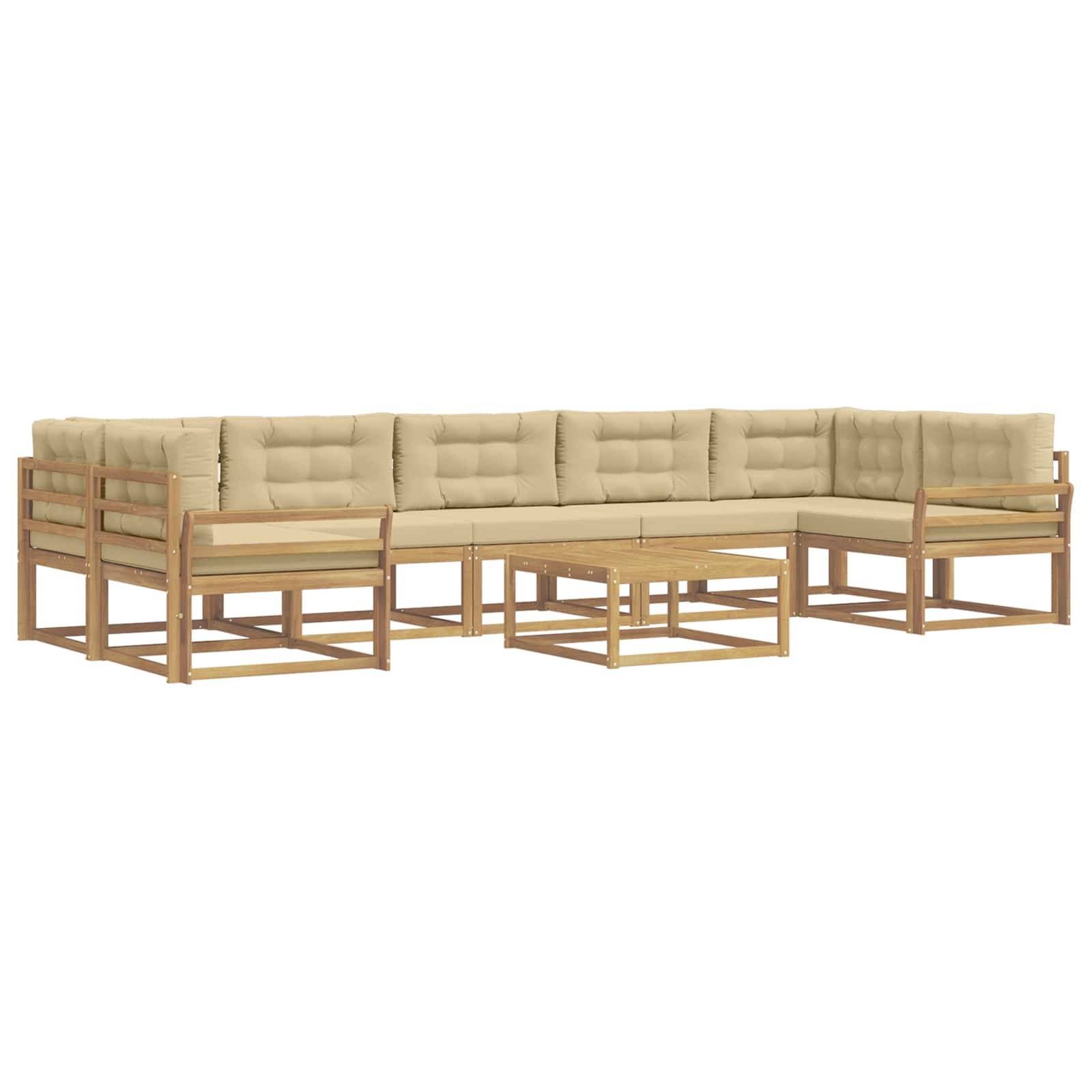 vidaXL Outdoor-Sofagarnitur mit Kissen 6 pcs Weiß und Beige