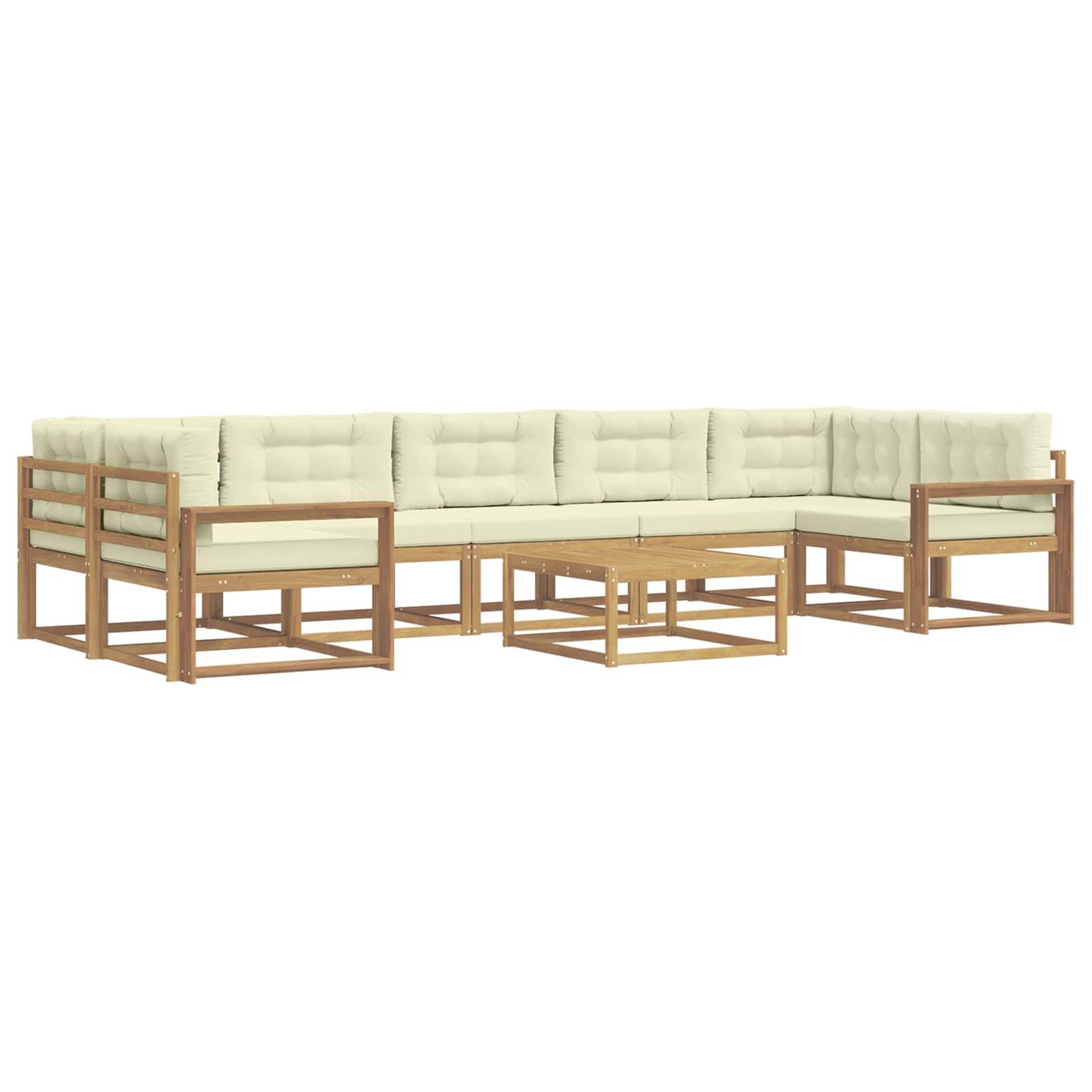 vidaXL Outdoor-Sofagarnitur mit Kissen 6 pcs Weiß und Creme