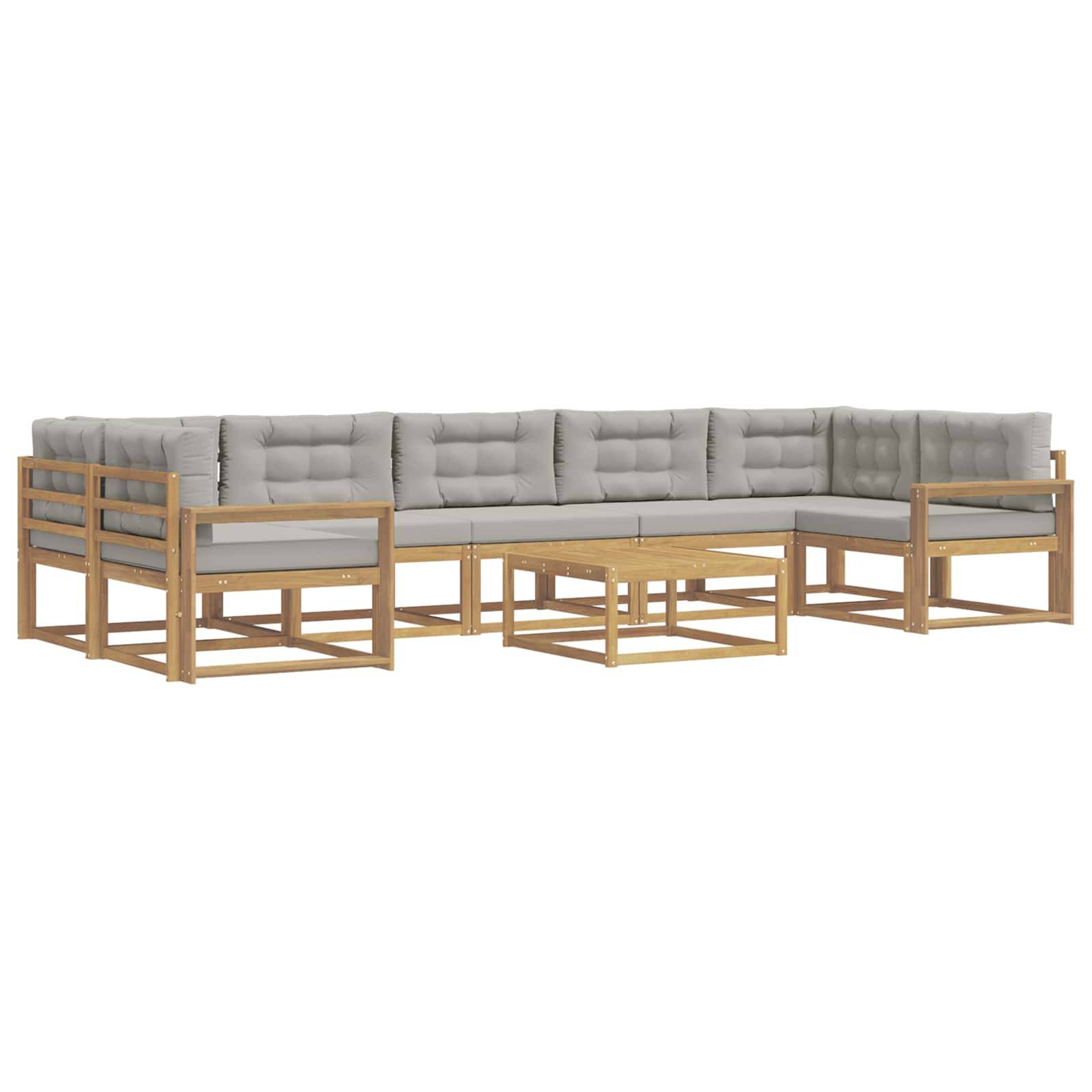 vidaXL Outdoor-Sofagarnitur mit Kissen 6 pcs Weiß und Hellgrau