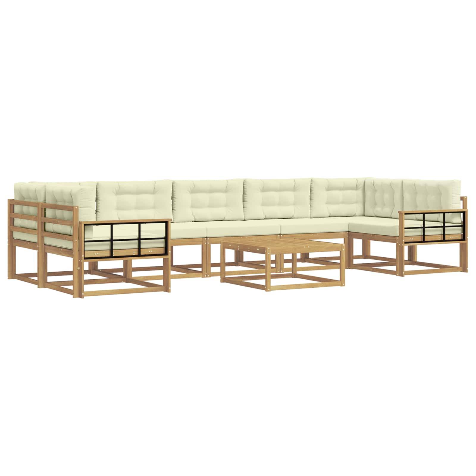 vidaXL Outdoor-Sofagarnitur mit Kissen 6 pcs Weiß und Creme