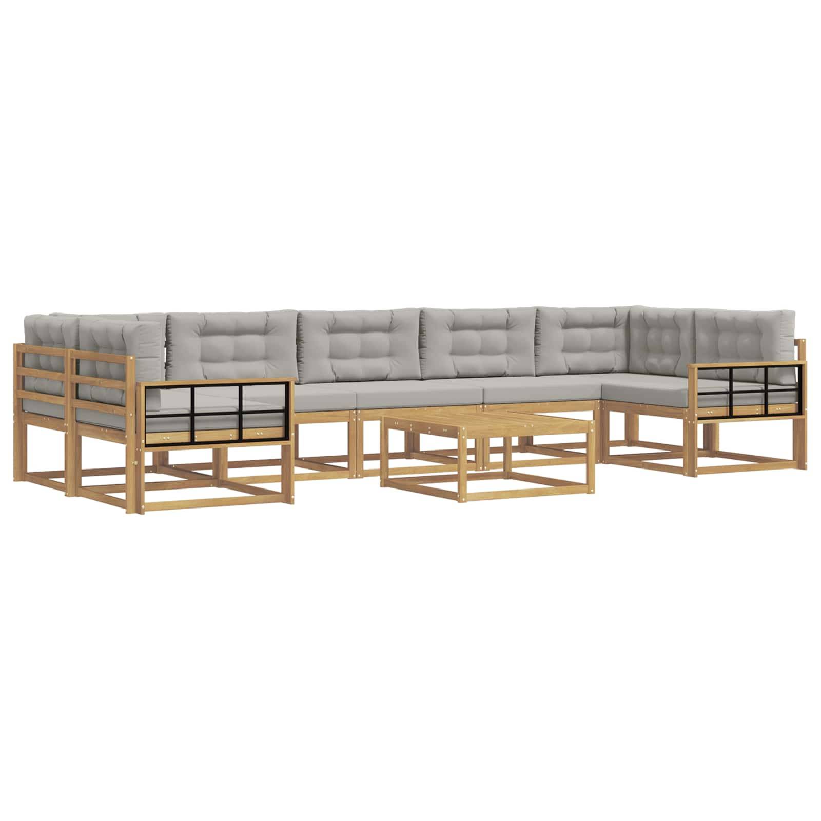 vidaXL Outdoor-Sofagarnitur mit Kissen 6 pcs Weiß und Hellgrau