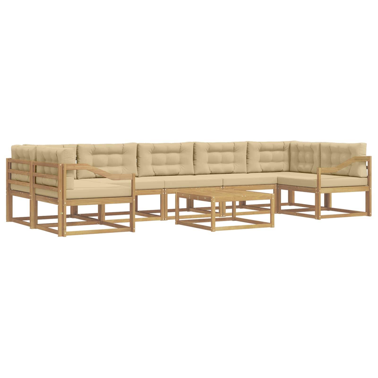 vidaXL Outdoor-Sofagarnitur mit Kissen 6 pcs Weiß und Beige