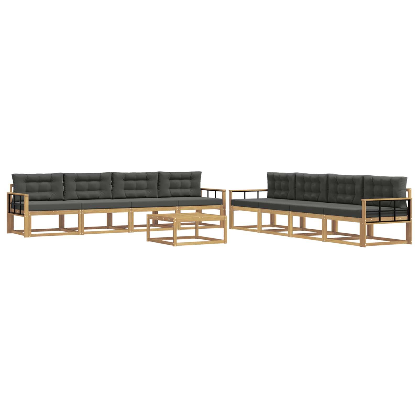 vidaXL Outdoor-Sofagarnitur 9 pcs Weiß und Anthrazit 79 x 79 x 37 cm