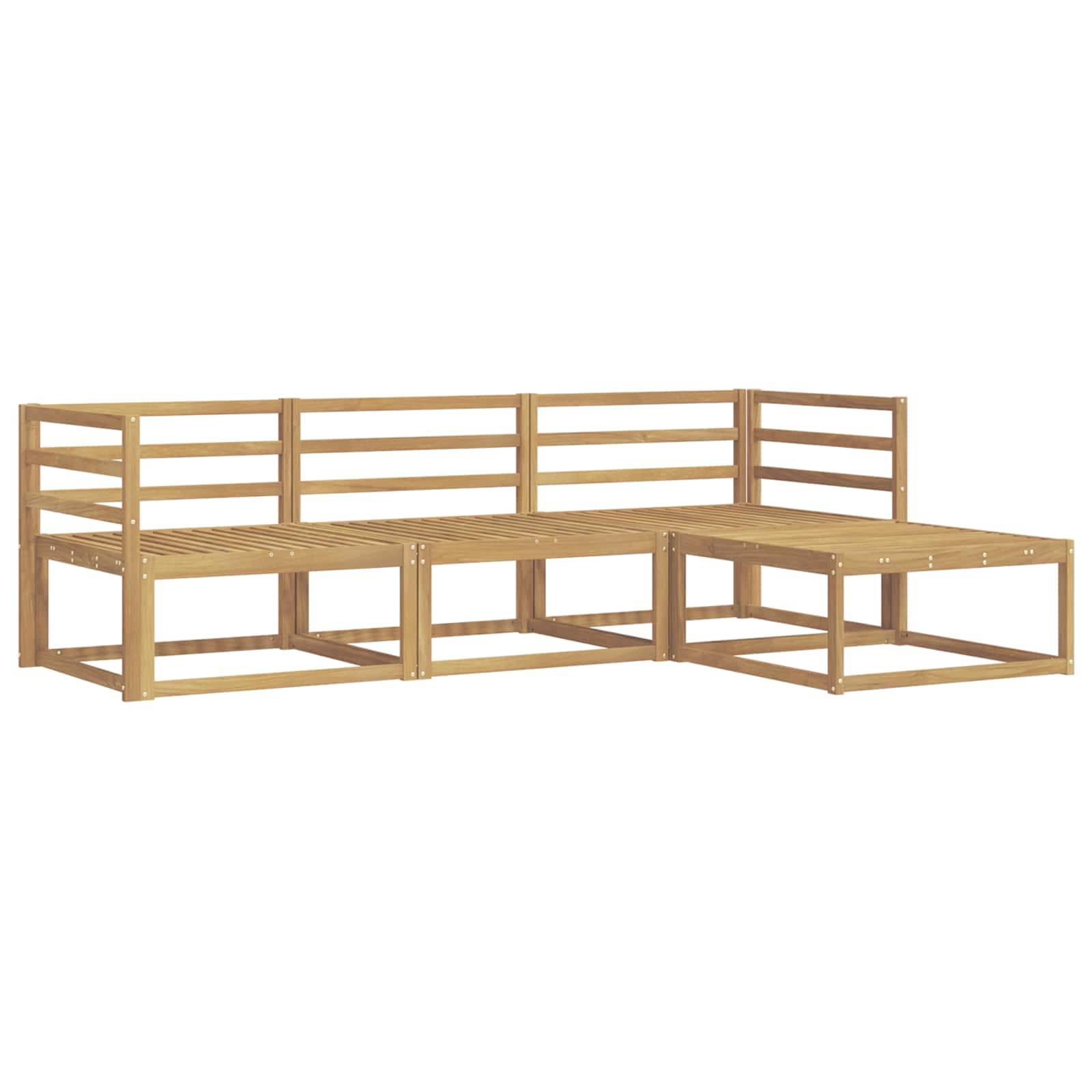 vidaXL Outdoor-Sofagarnitur 4 pcs Weiß 245,5 x 162,5 x 73 cm