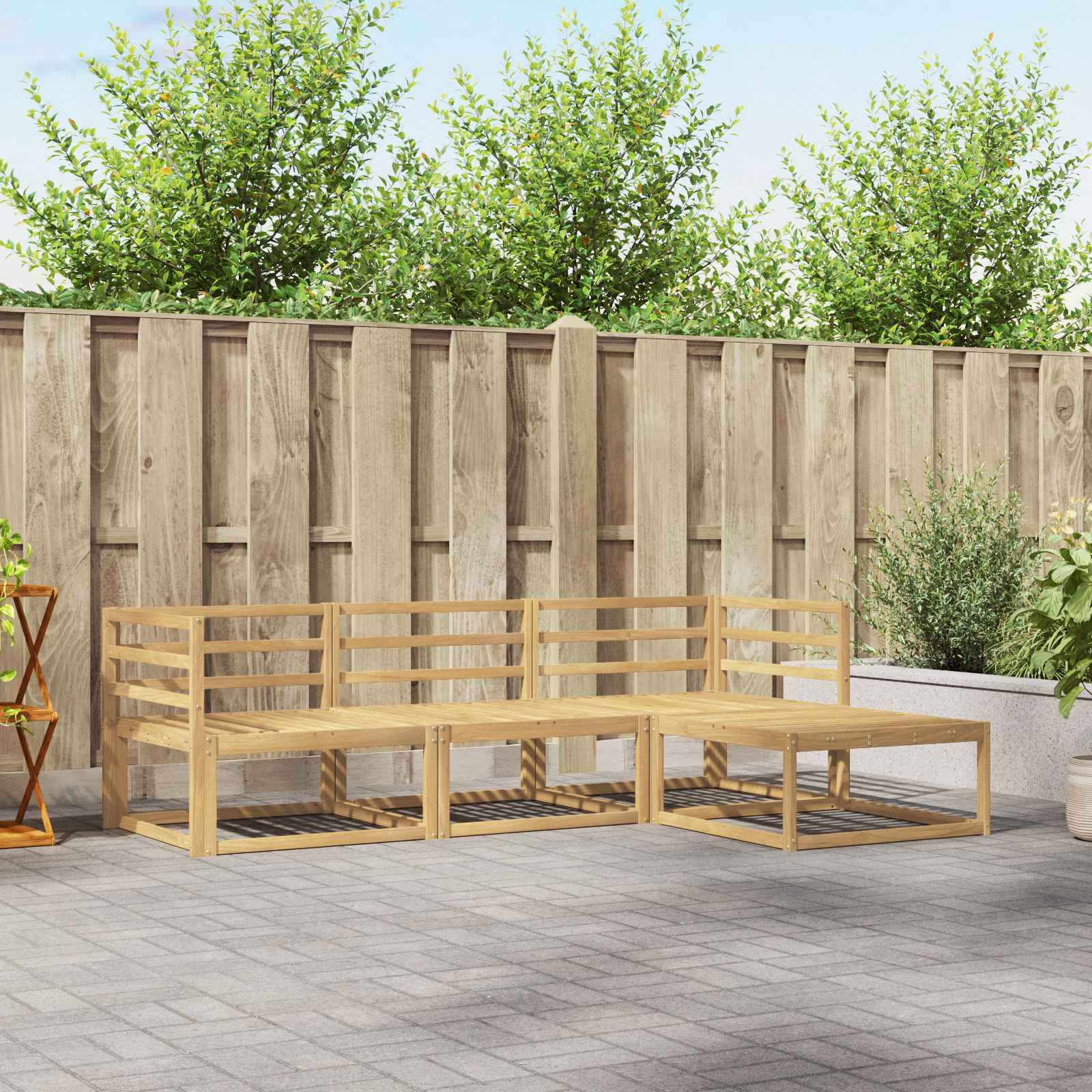 vidaXL Outdoor-Sofagarnitur 4 pcs Weiß 245,5 x 162,5 x 73 cm