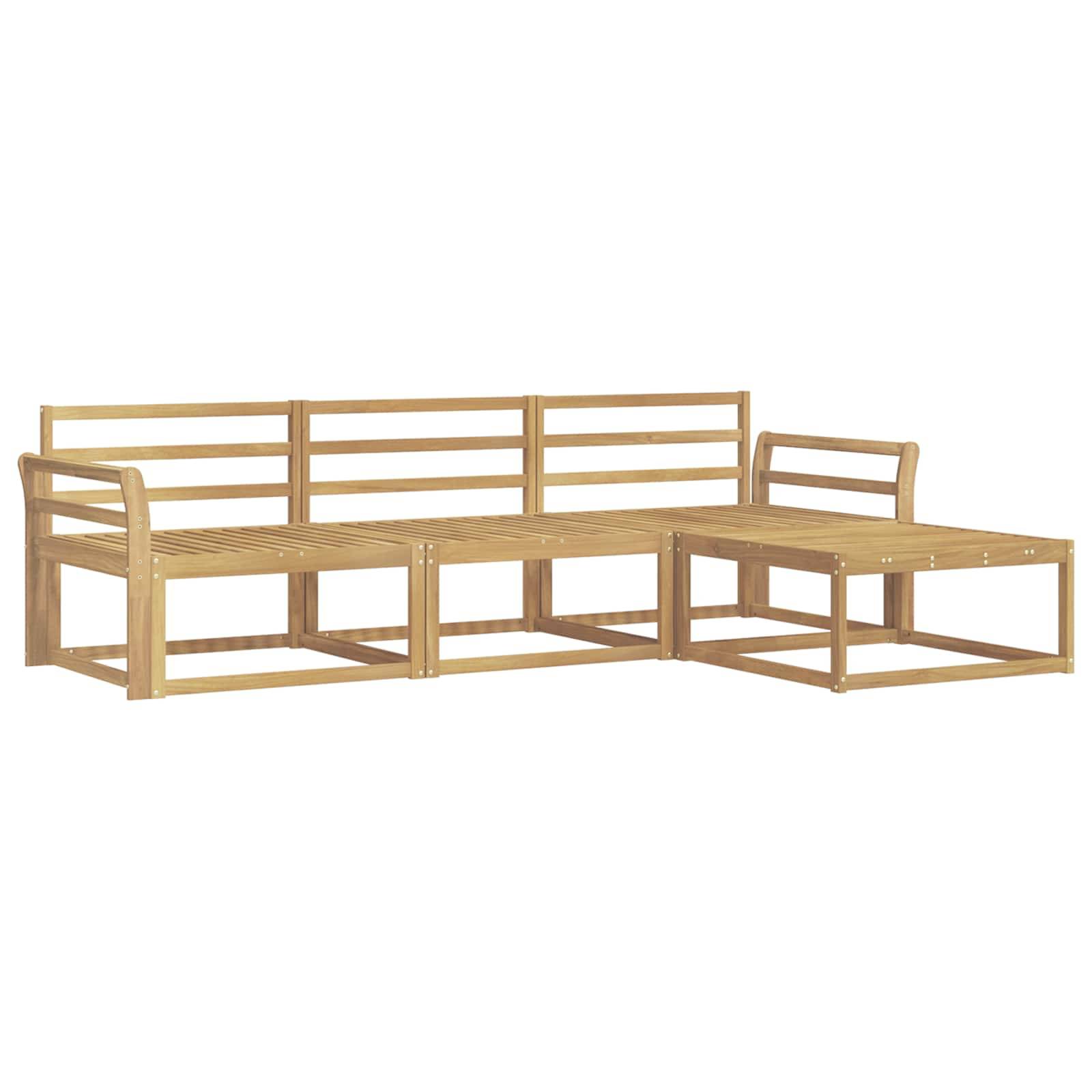 vidaXL Outdoor-Sofagarnitur 4 pcs Weiß 254 x 162,5 x 73 cm