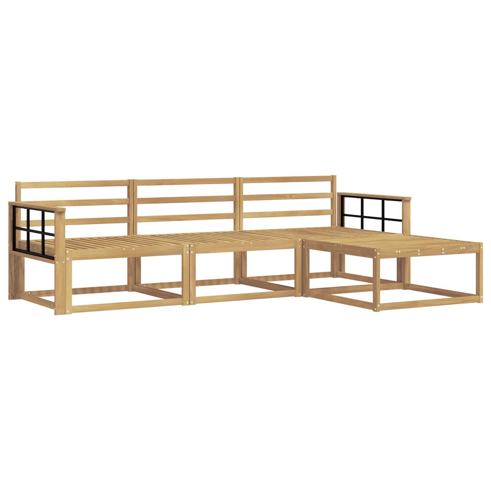 vidaXL Outdoor-Sofagarnitur 4 pcs Weiß 249,5 x 162,5 x 73 cm