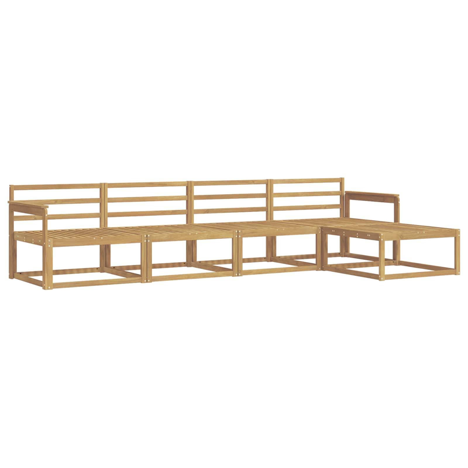 vidaXL Outdoor-Sofagarnitur 5 pcs Weiß 329 x 162,5 x 73 cm