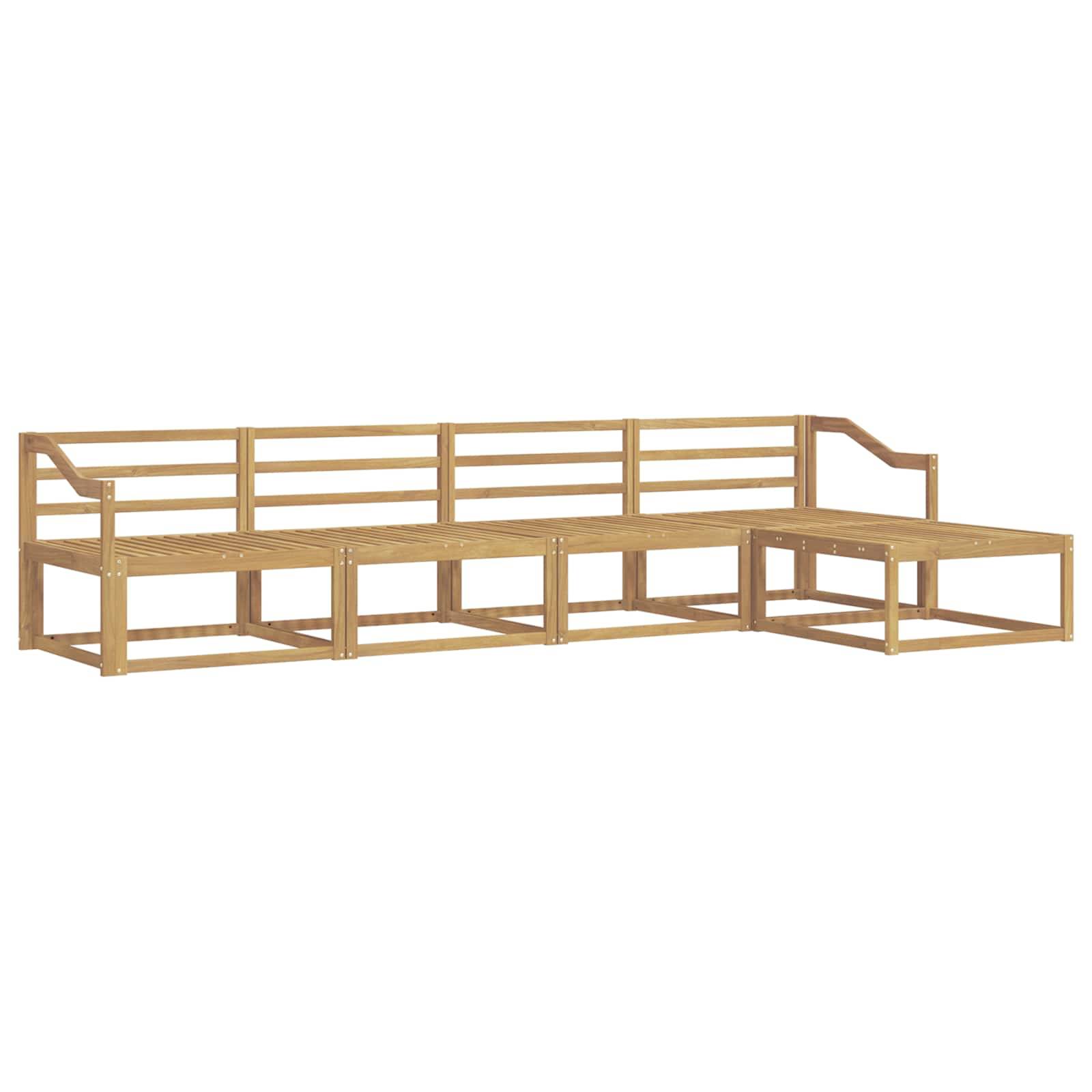 vidaXL Outdoor-Sofagarnitur 5 pcs Weiß 325 x 162,5 x 73 cm