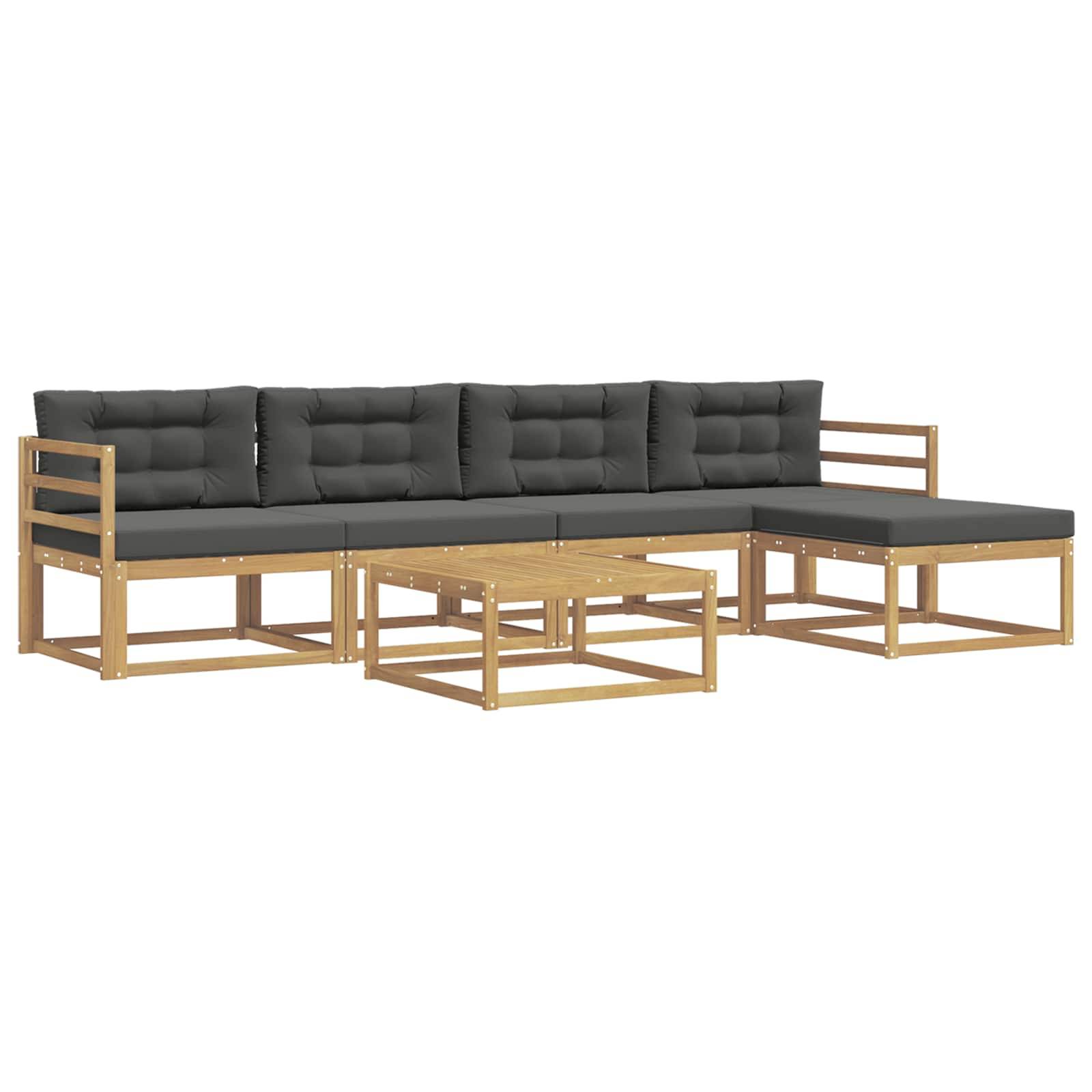 vidaXL Outdoor-Sofagarnitur 6 pcs Weiß und Anthrazit 79 x 79 x 37 cm