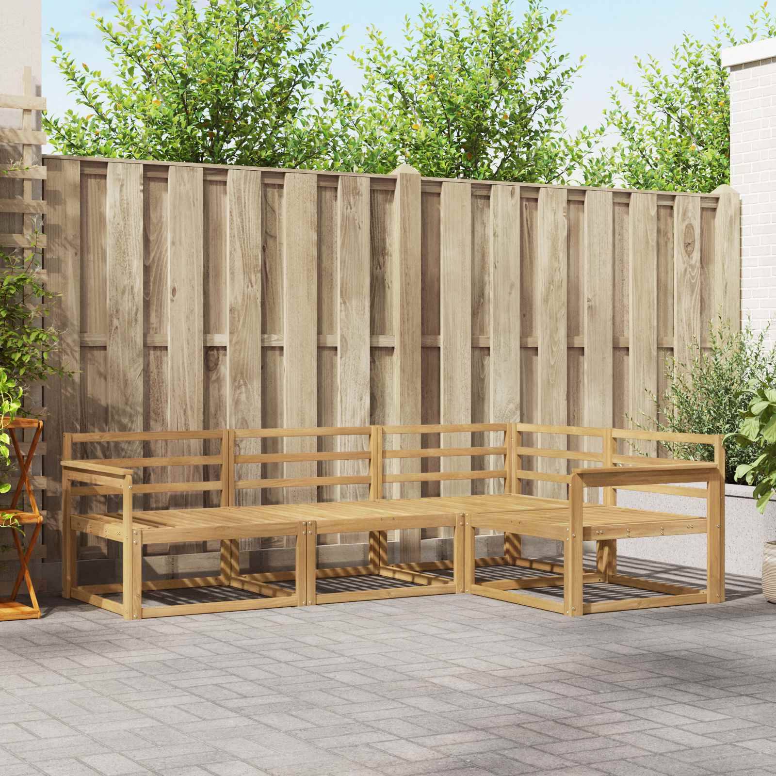vidaXL Outdoor-Sofagarnitur 4 pcs Weiß 247,5 x 168,5 x 73 cm