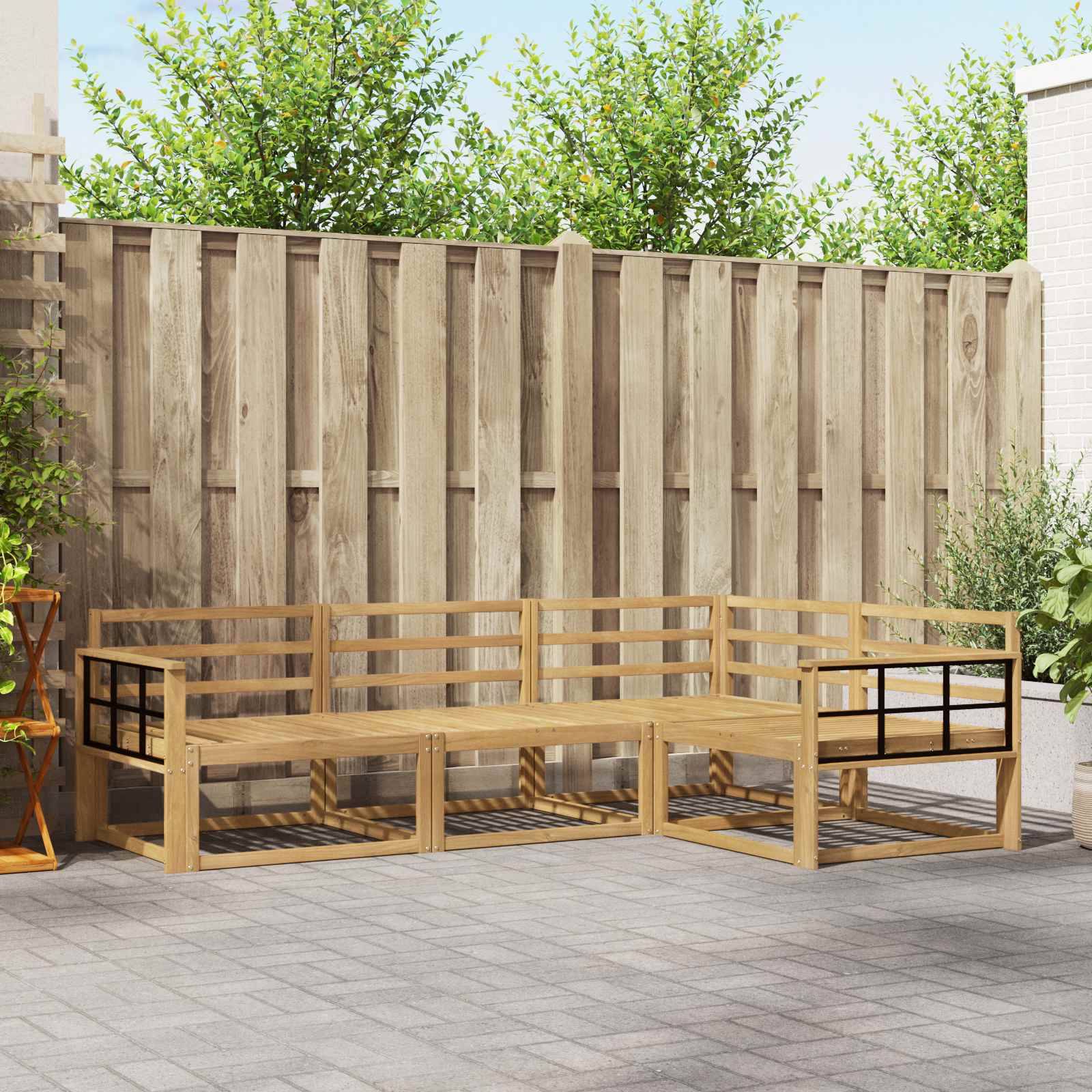 vidaXL Outdoor-Sofagarnitur 4 pcs Weiß 247,5 x 168,5 x 73 cm